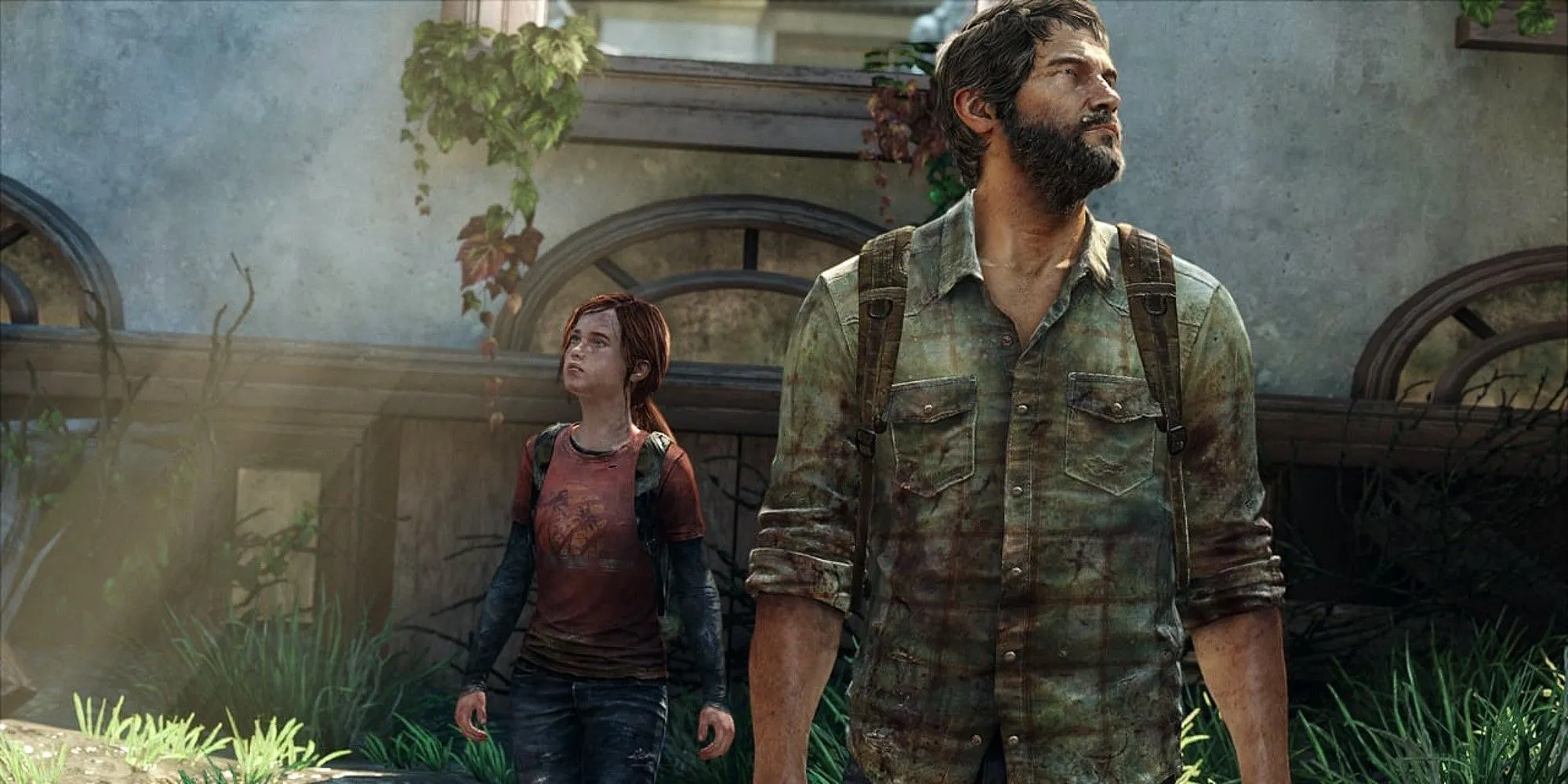 Joel và Ellie trong một cảnh hành động căng thẳng của The Last of Us Part I trên PS5 Pro