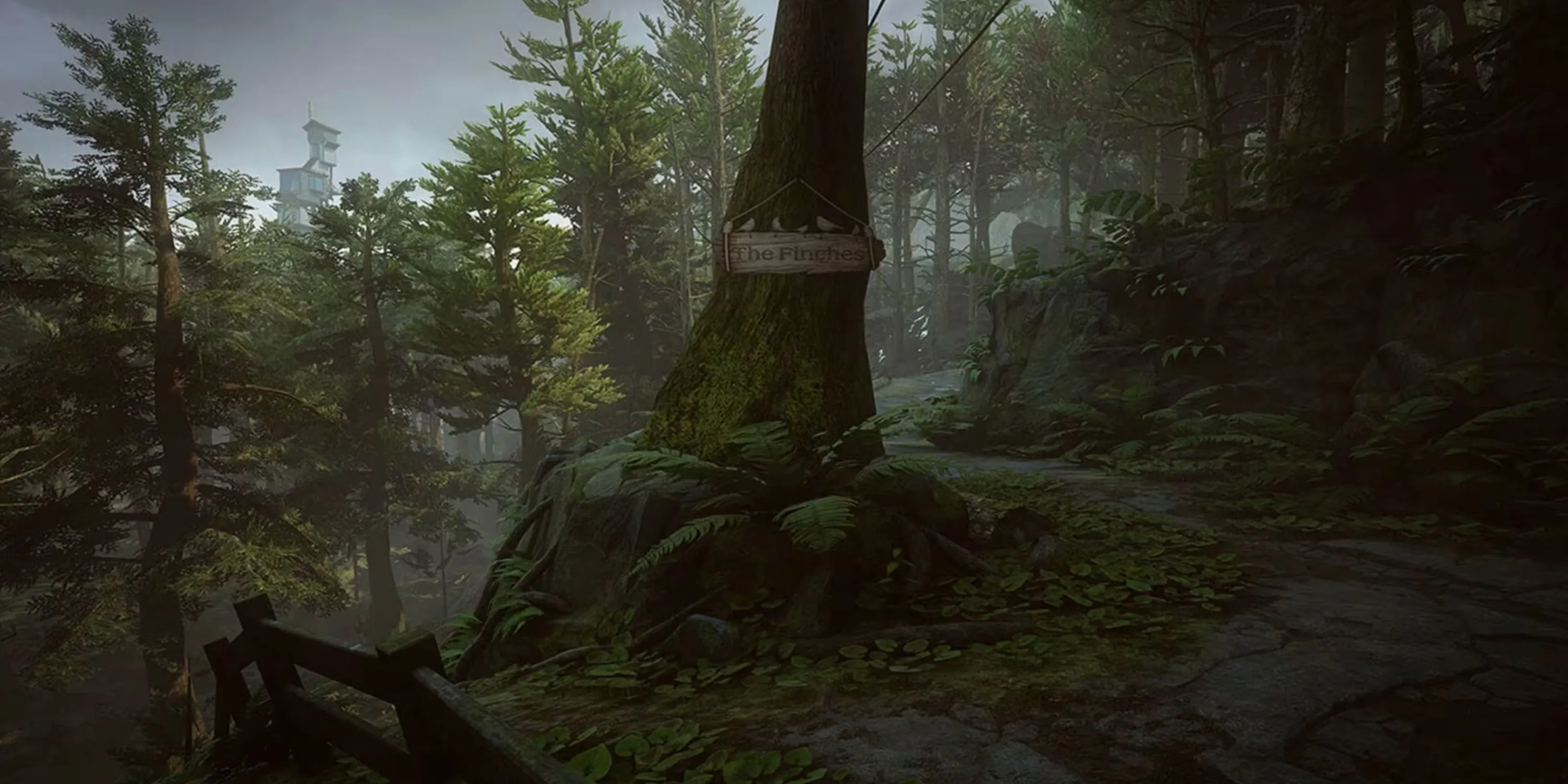 Khung cảnh ngôi nhà Finch kỳ bí trong game What Remains of Edith Finch