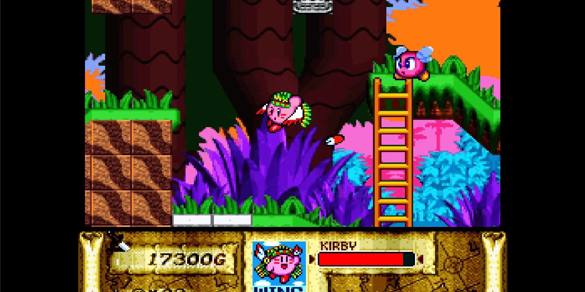 Kirby khám phá Great Cave Offensive trong Kirby Super Star trên SNES