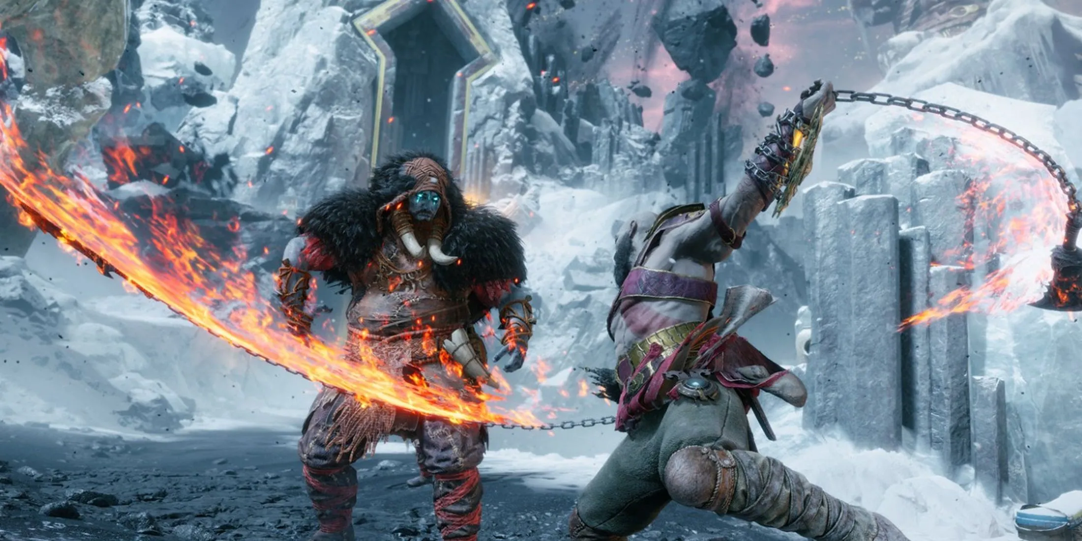 Kratos và Atreus đối mặt với hiểm nguy trong God of War Ragnarok trên PS5 Pro