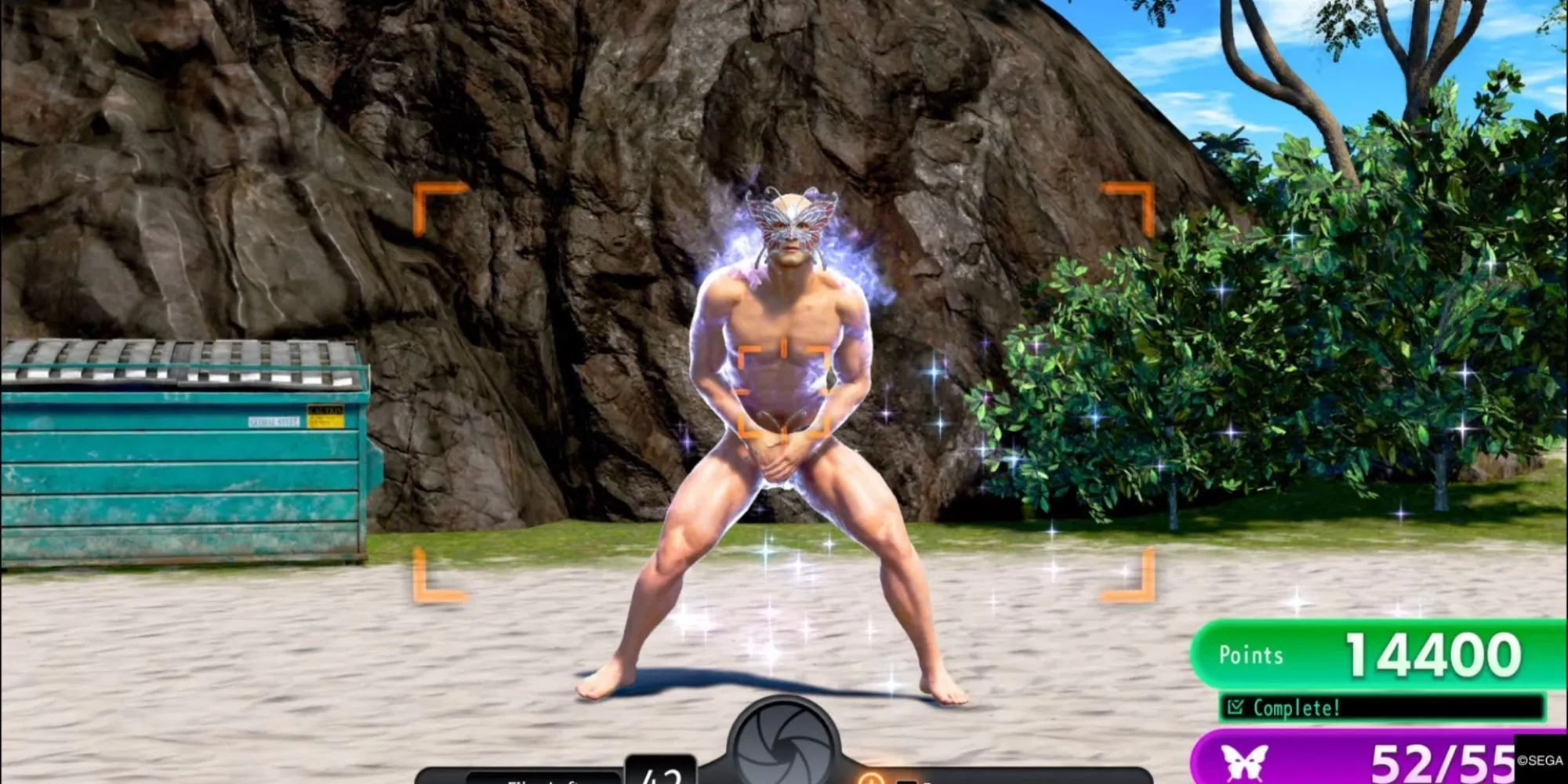 Kuroki và Majima thảo luận về Sicko huyền thoại trong substory The Sicko Snap Saga của Like a Dragon: Pirate Yakuza in Hawaii