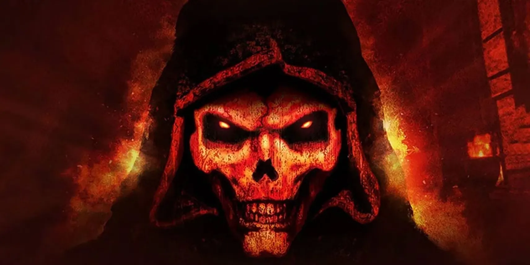 Logo Diablo 2 và hình ảnh các lớp nhân vật anh hùng trong game