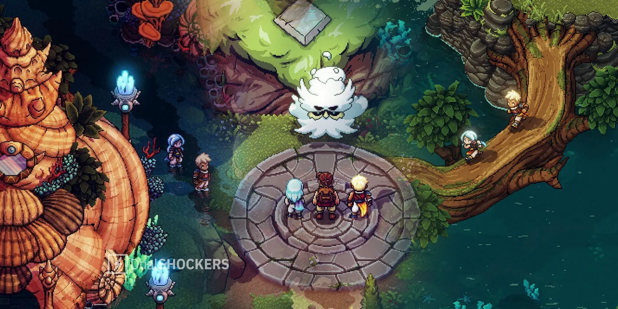 Lối chơi chiến đấu theo lượt đặc trưng của game nhập vai Sea of Stars
