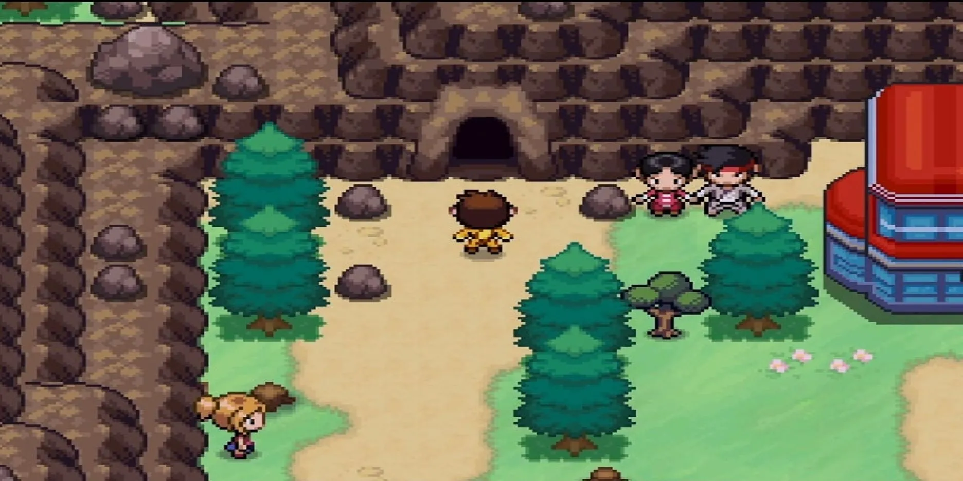 Lối vào Đường hầm Đá trên Tuyến đường 10 trong Pokemon Infinite Fusion