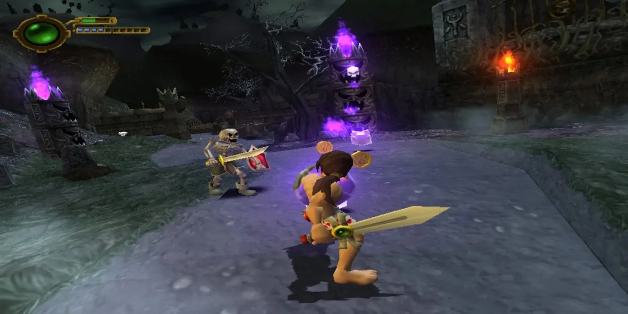 Maximo trong bộ giáp chiến đấu trong Maximo: Ghosts to Glory, game PS2 khó lấy cảm hứng từ Ghosts and Goblins