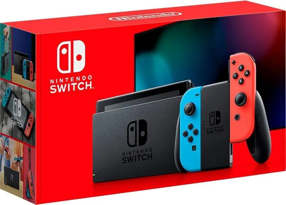 Máy chơi game Nintendo Switch phiên bản hiện tại đặt trên dock