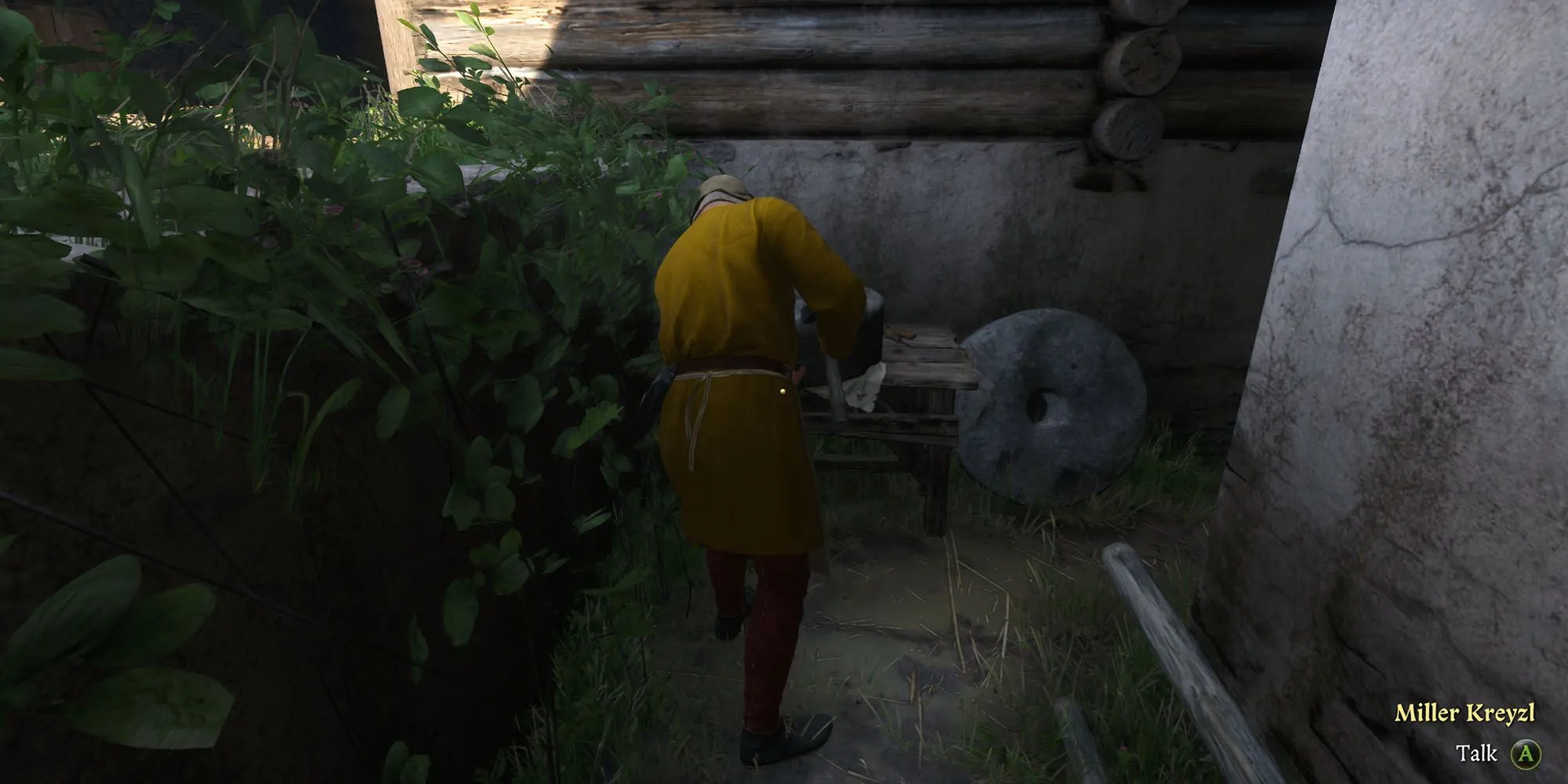 Miller Kreyzl tại Lower Semine Mill trong Kingdom Come Deliverance 2, điểm bắt đầu nhiệm vụ Materia Prima