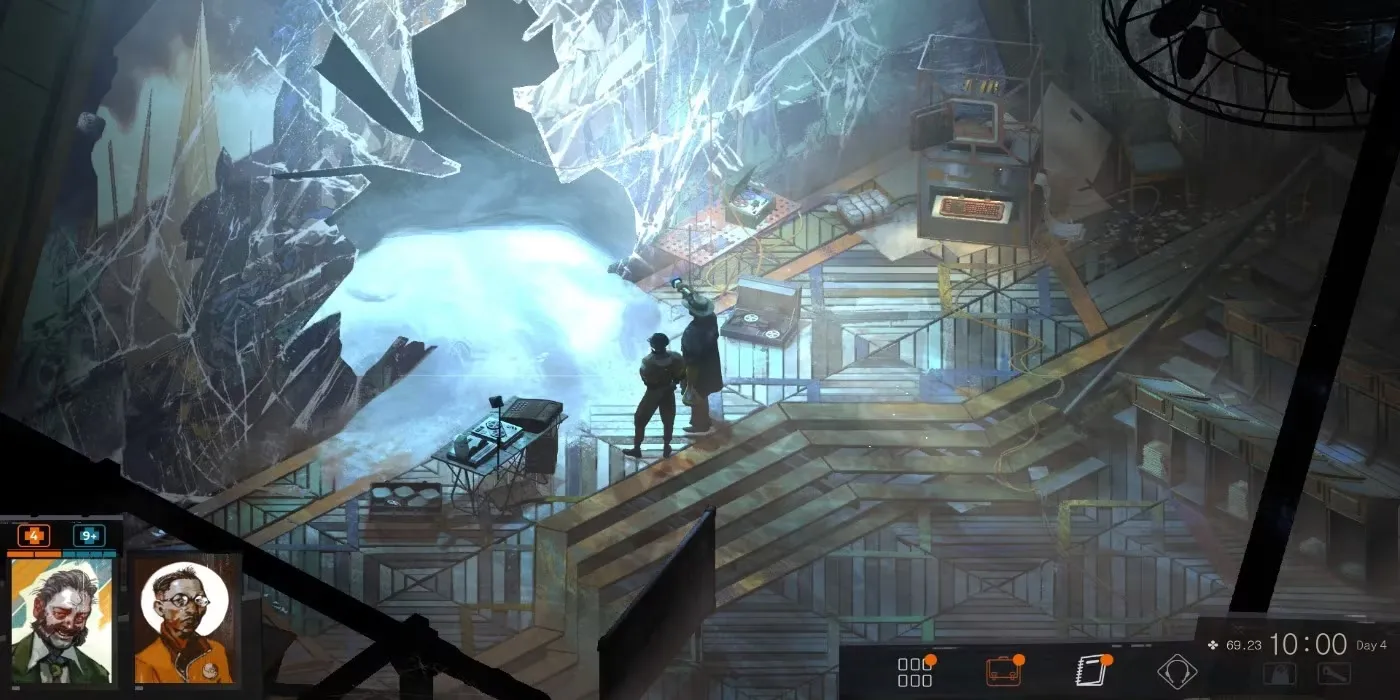 Một cảnh đối thoại trong game Disco Elysium, một tựa game nổi tiếng với các yếu tố chính trị xã hội