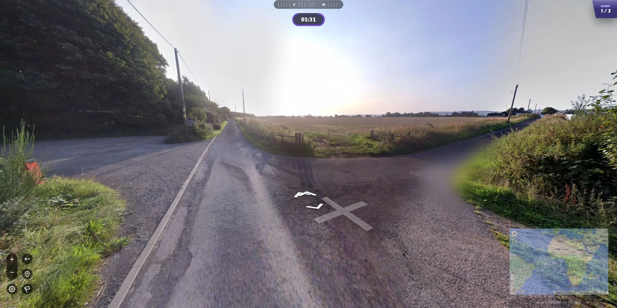 Một cánh đồng ở Dundee trong ảnh chụp màn hình GeoGuessr