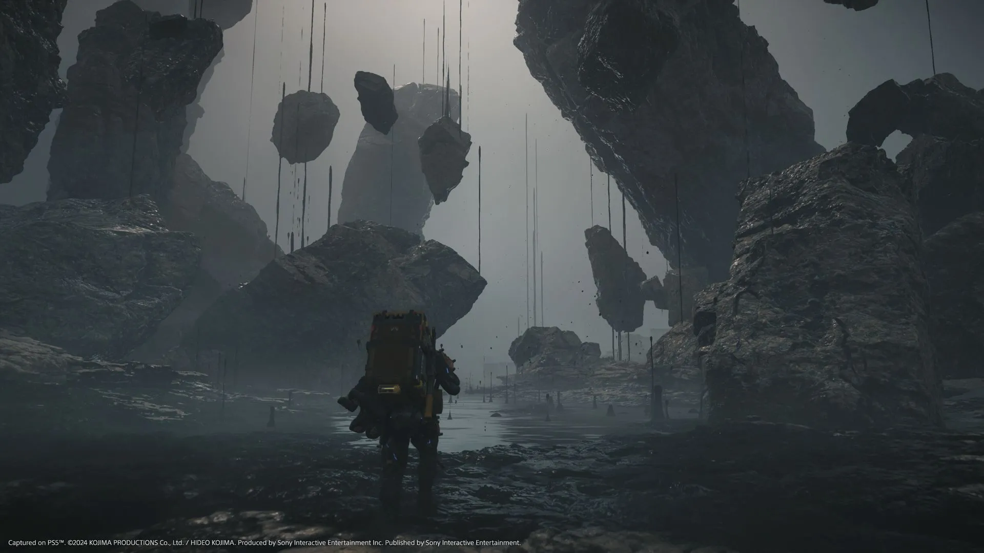 Một cảnh quan hùng vĩ và bí ẩn trong tựa game Death Stranding 2 On The Beach