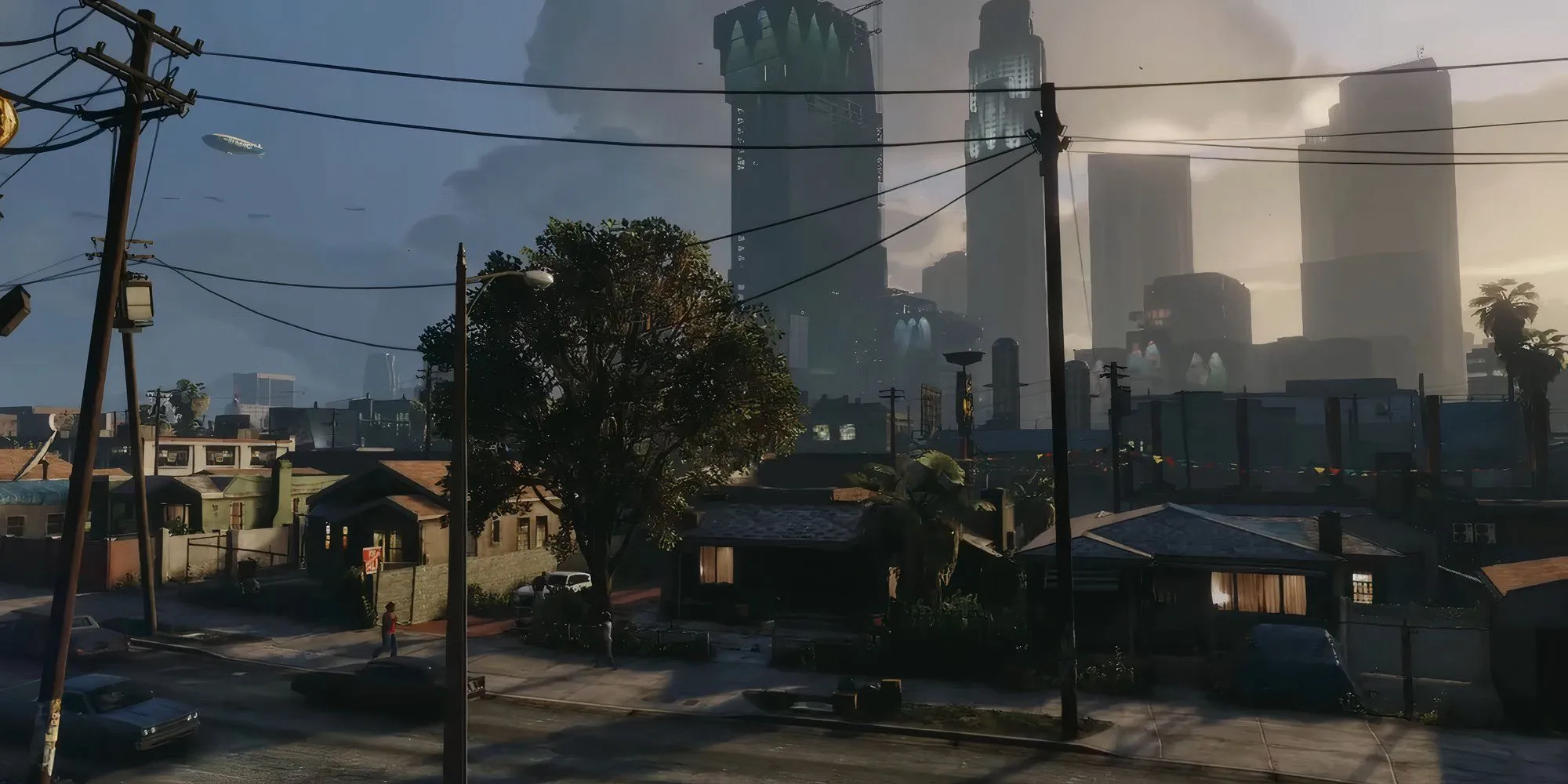 Một góc nhìn khác về thành phố Los Santos trong GTA V, thể hiện sự đa dạng của cảnh quan đô thị