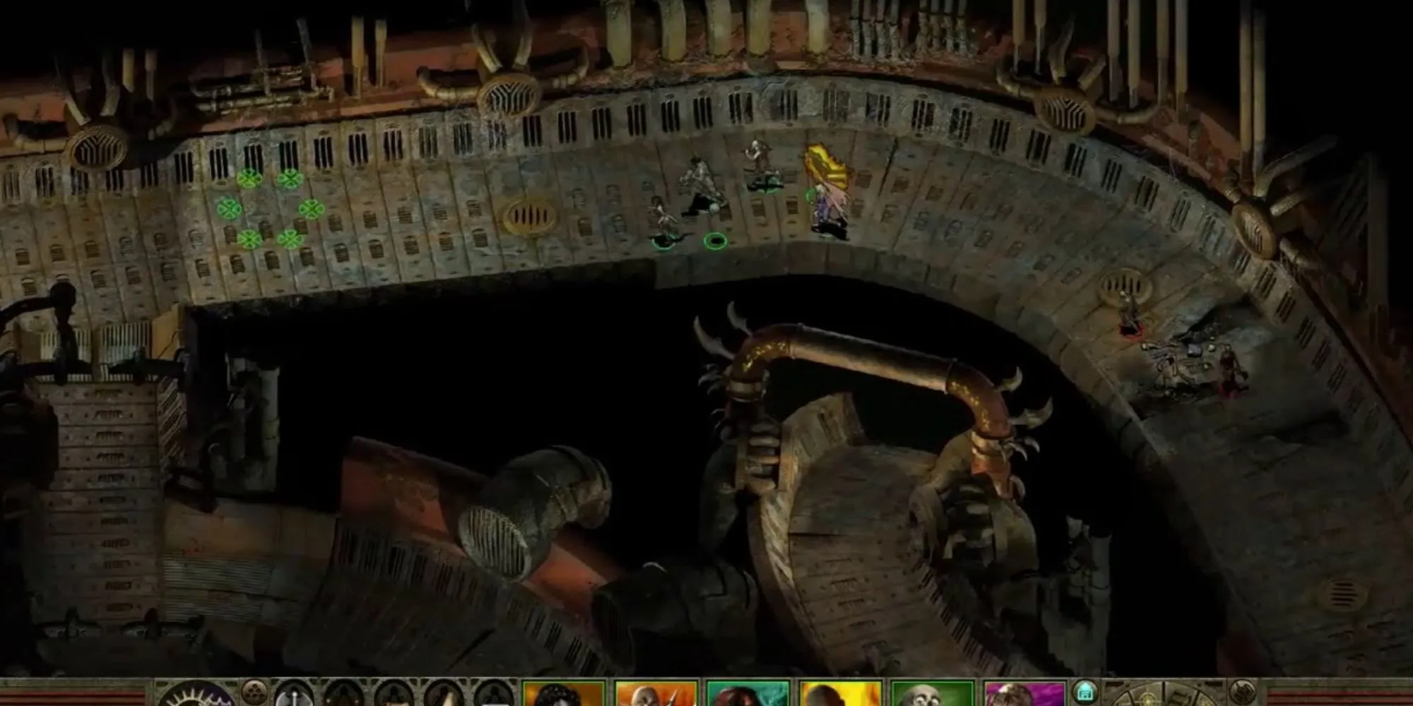 Một phân đoạn gameplay trong Planescape Torment thể hiện nhân vật và môi trường độc đáo
