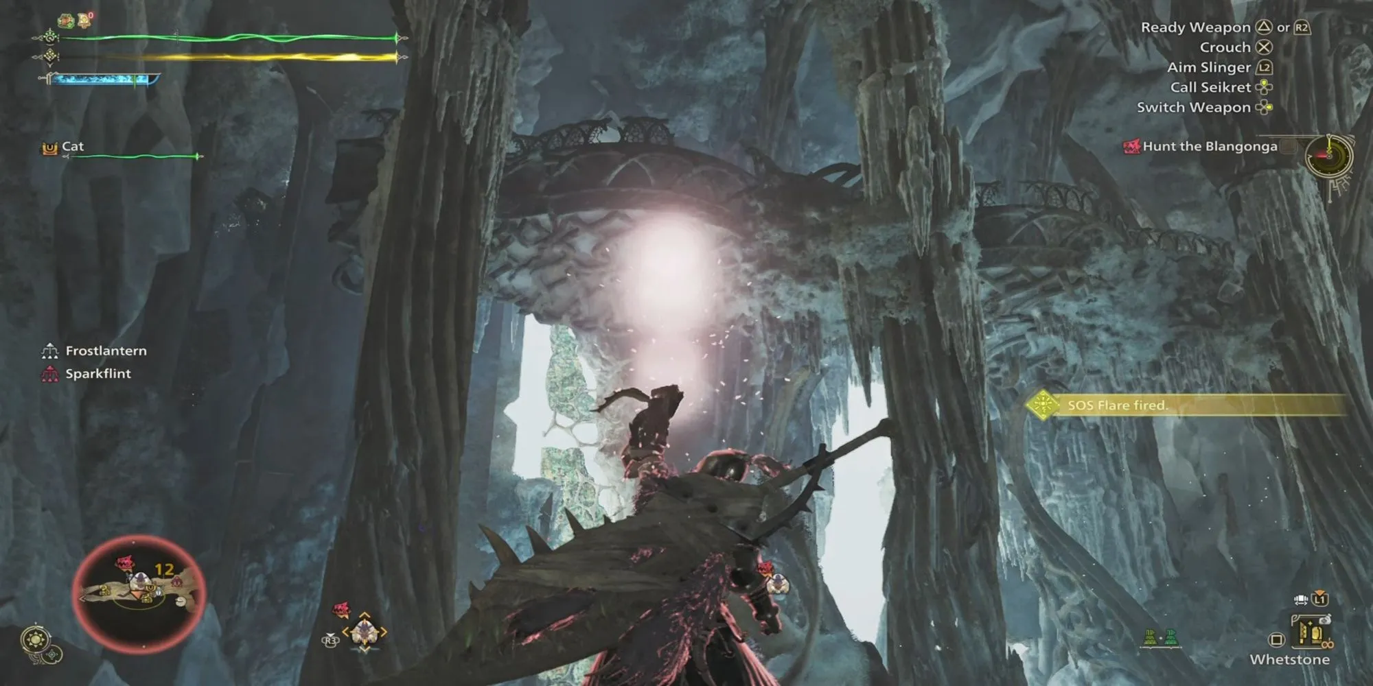 Một thợ săn trong Monster Hunter Wilds bắn pháo hiệu SoS kêu gọi sự giúp đỡ