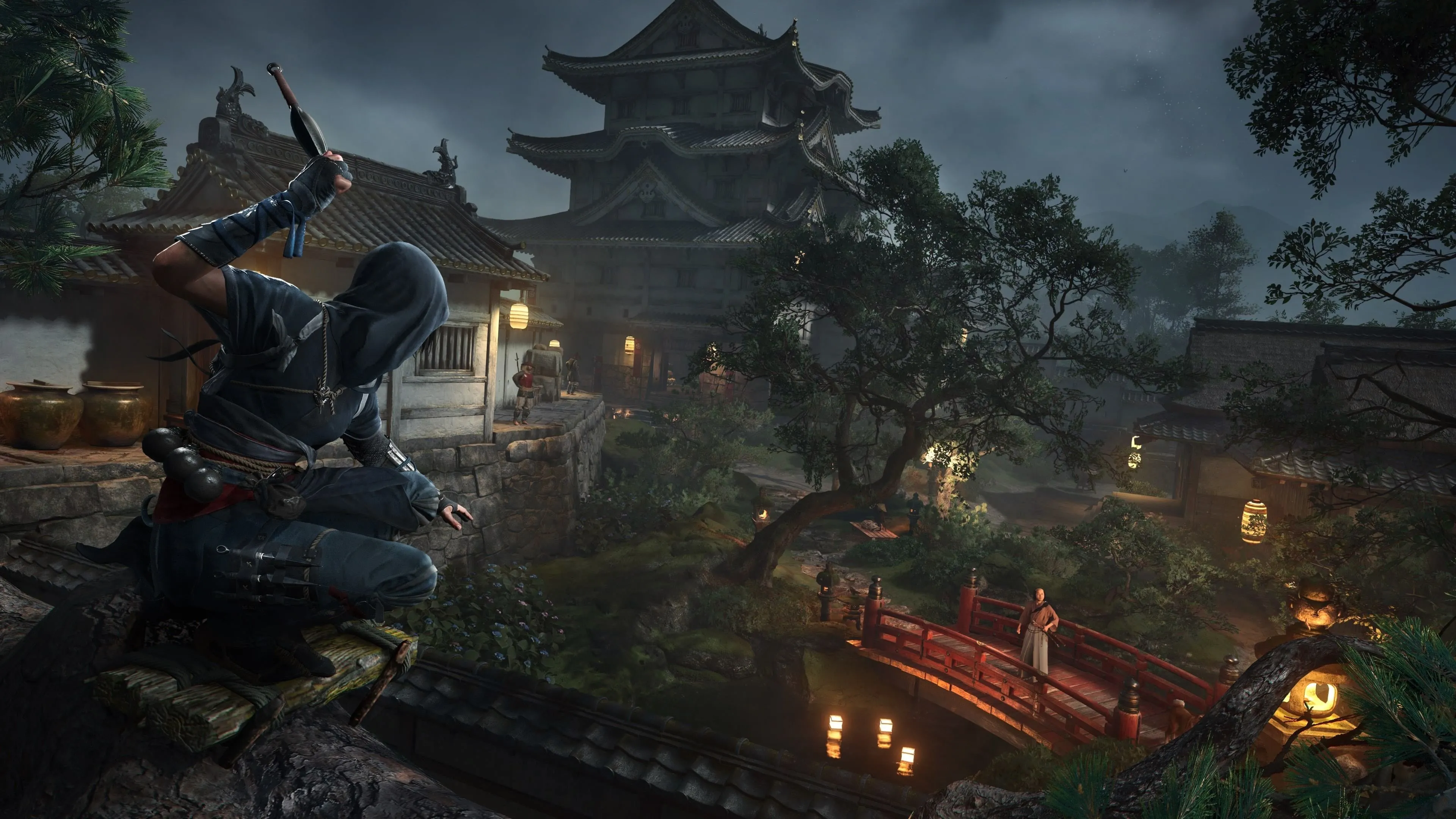 Naoe, nữ sát thủ shinobi, trong một pha hành động trong Assassin's Creed Shadows