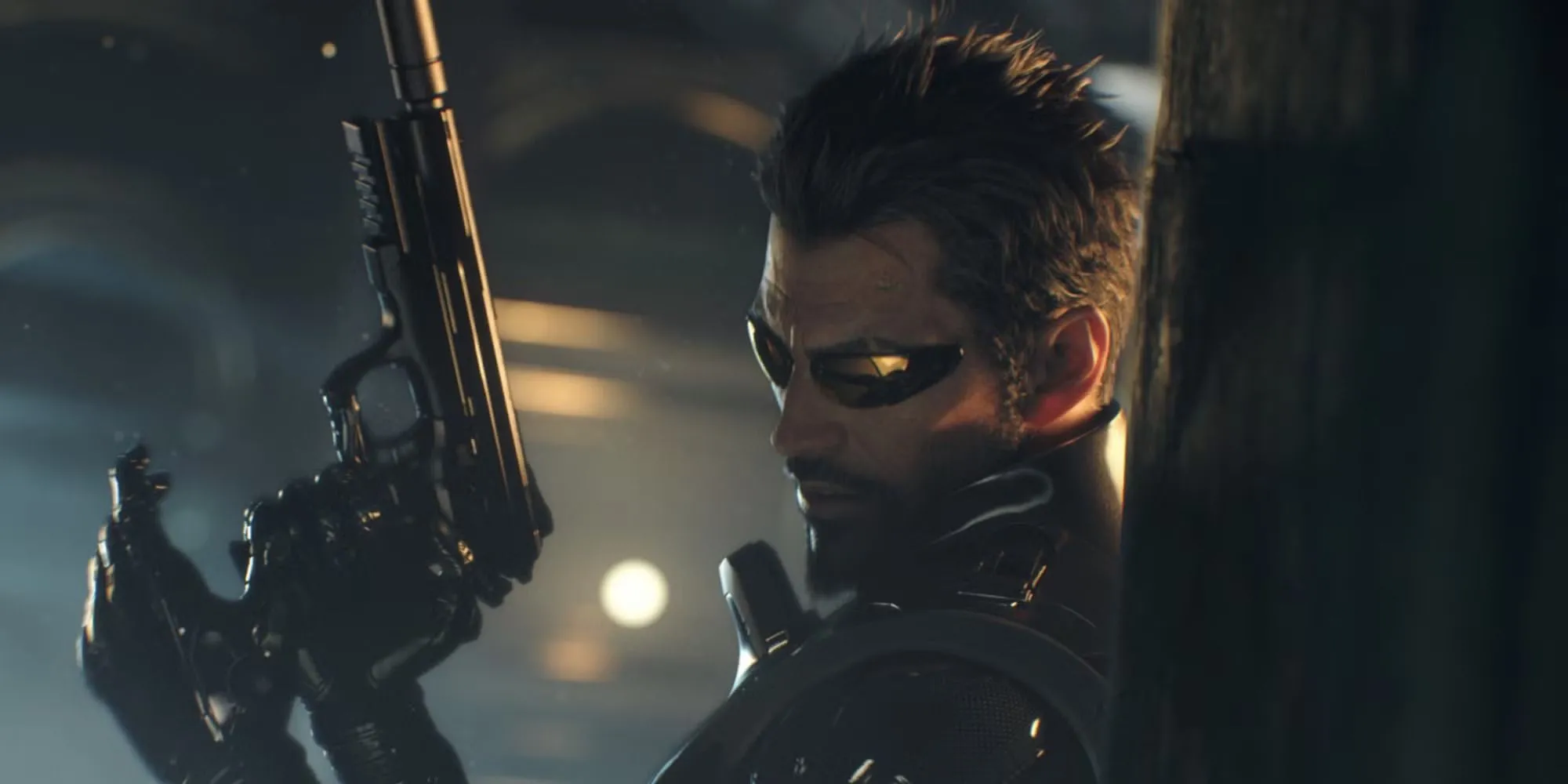 Nhân vật Adam Jensen trong game Deus Ex: Mankind Divided với bối cảnh tương lai tăm tối