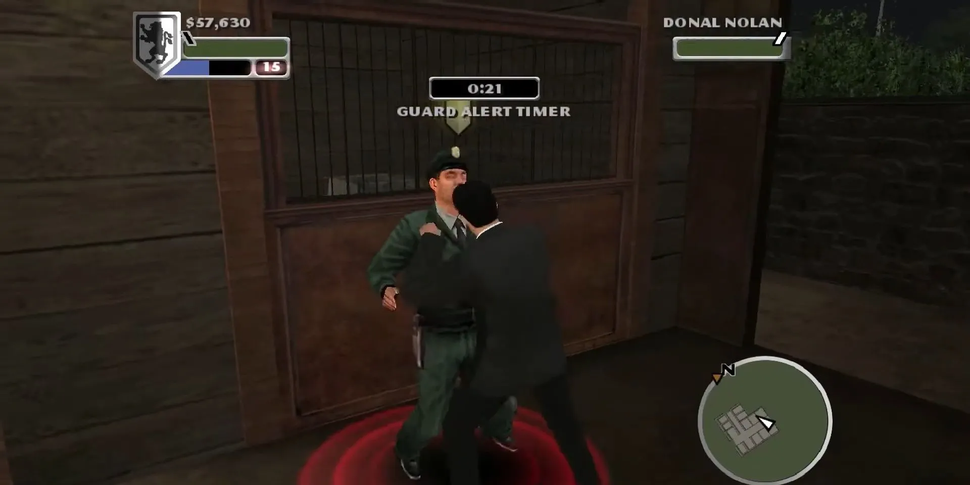 Nhân vật chính đe dọa một tay sai trong game The Godfather