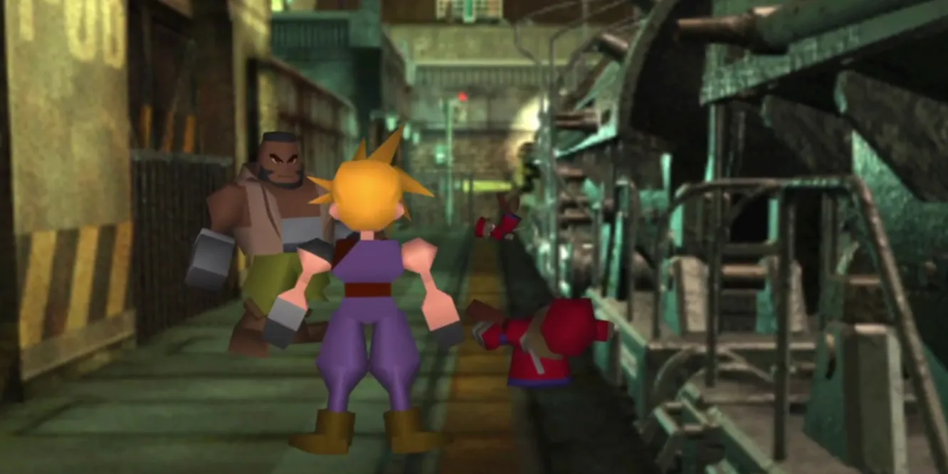 Nhân vật Cloud Strife trong Final Fantasy VII với thanh kiếm Buster Sword