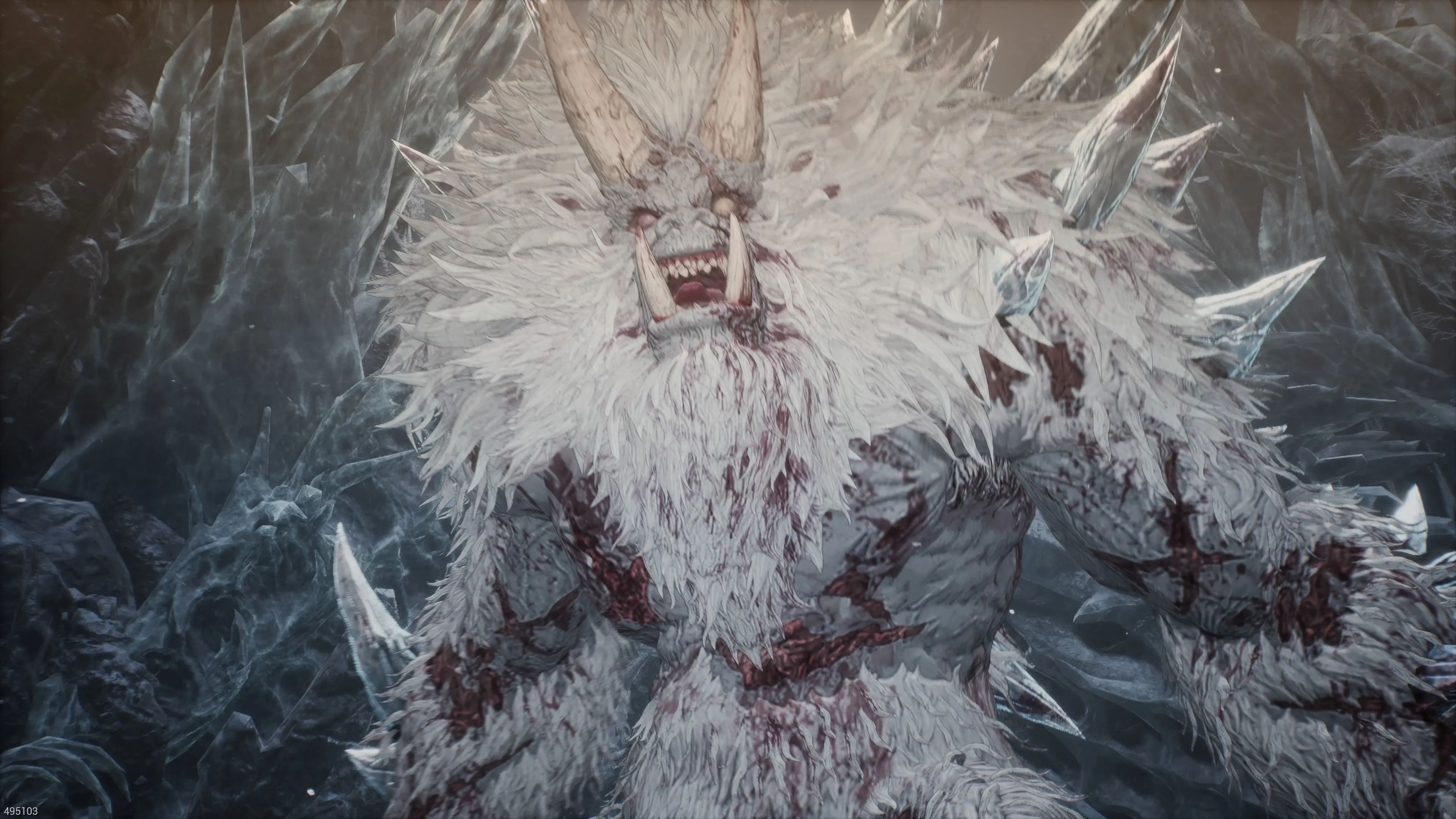 Nhân vật Khazan đối mặt với trùm Yetuga một trận đấu trùm đầy thử thách trong The First Berserker Khazan yêu cầu sự kiên nhẫn và học hỏi