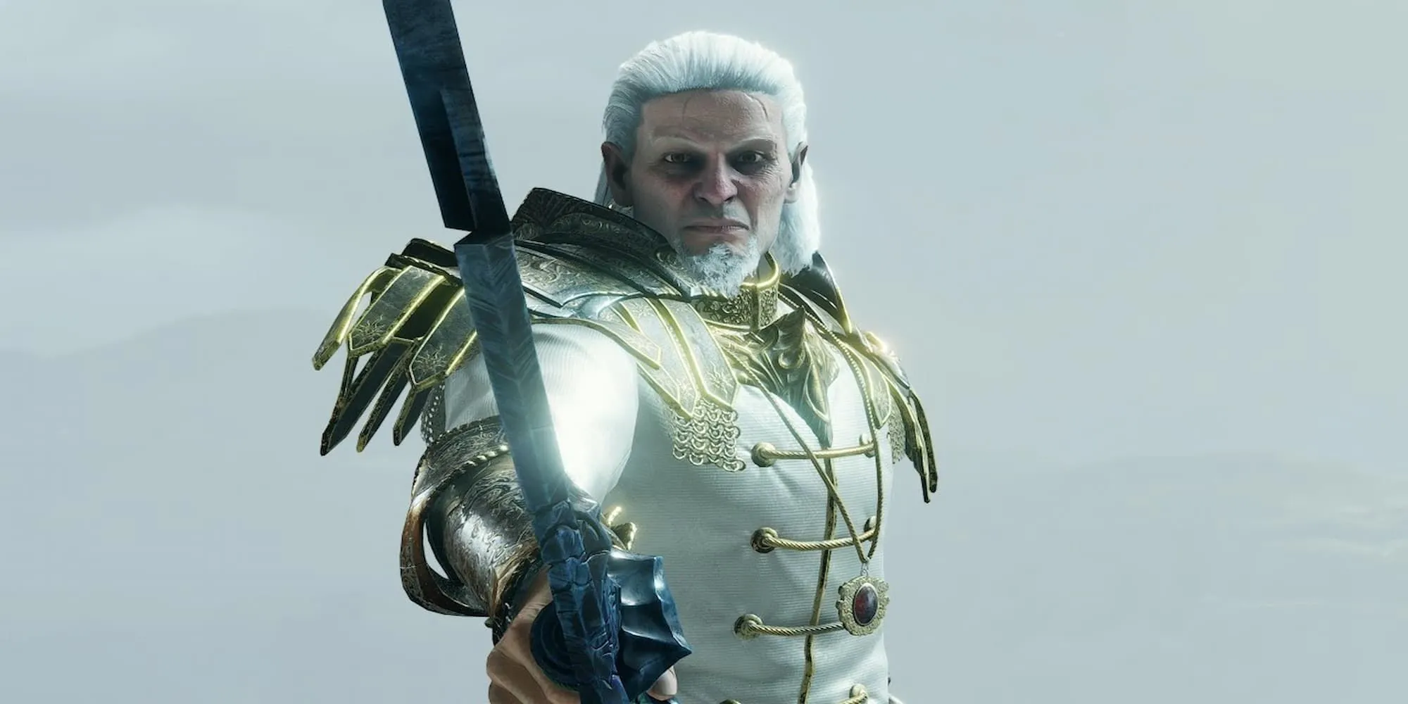 Old King Allant Demon's Souls uy nghiêm giương thanh kiếm Soulbrandt