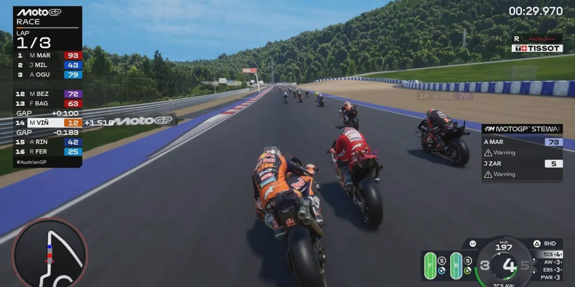 Pha hành động gay cấn trong MotoGP 25 tại trường đua Áo, cảm nhận độ bám đường và điều khiển