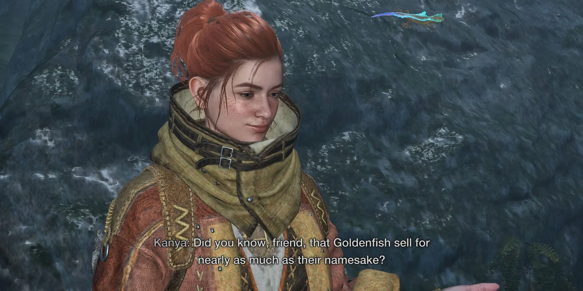 Phần thưởng nhiệm vụ Tìm Kiếm Goldenfish trong Monster Hunter Wilds gồm Vảy Vàng và Mật Ong được hiển thị.