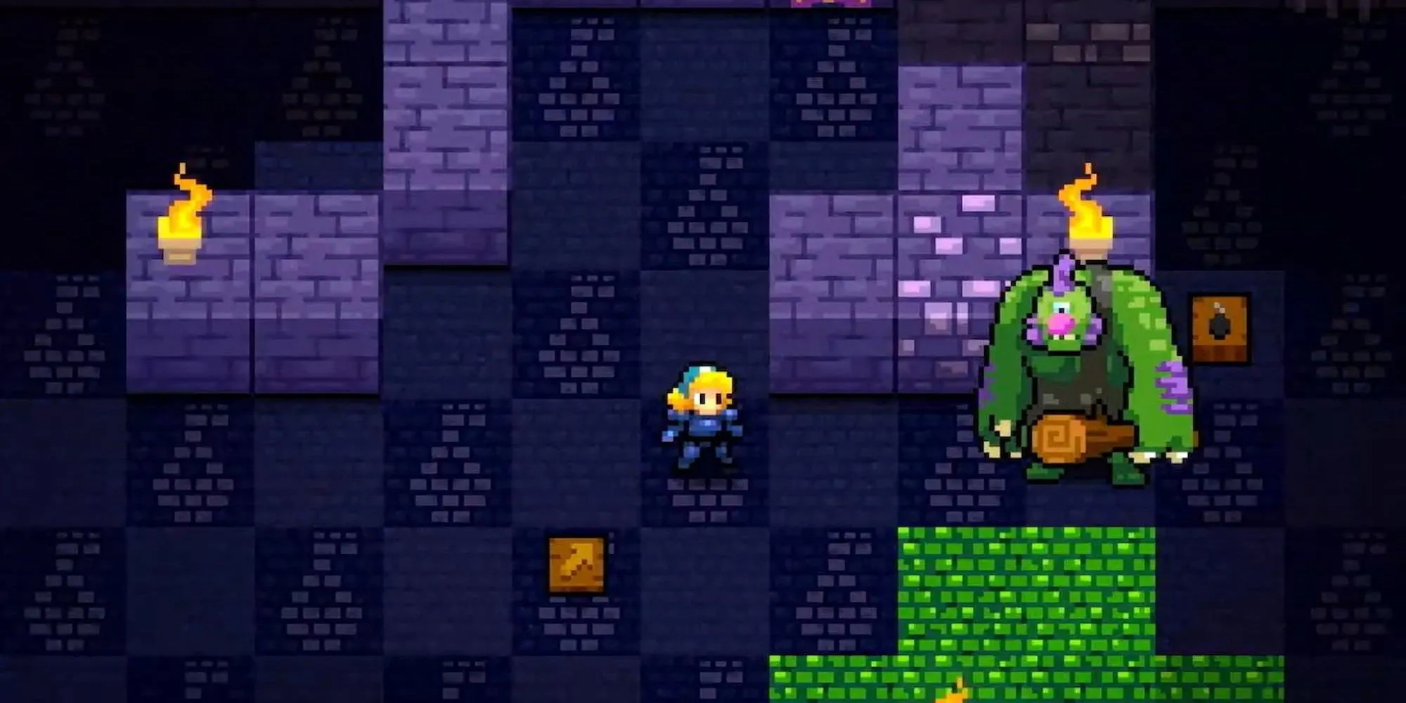 Quái vật Troll màu xanh lá trong hầm ngục game Crypt of the NecroDancer