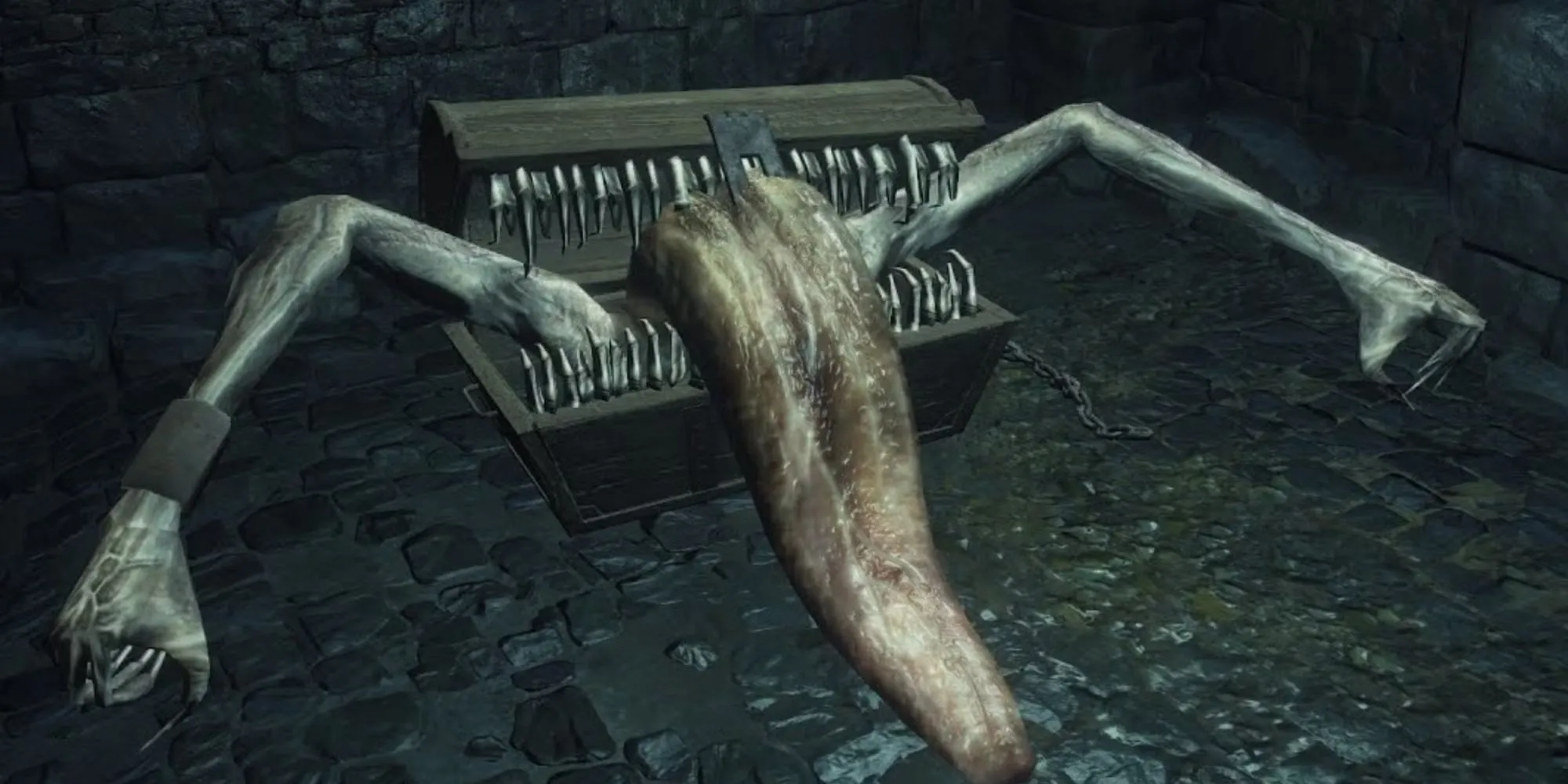 Rương Mimic bất ngờ tấn công người chơi trong Dark Souls