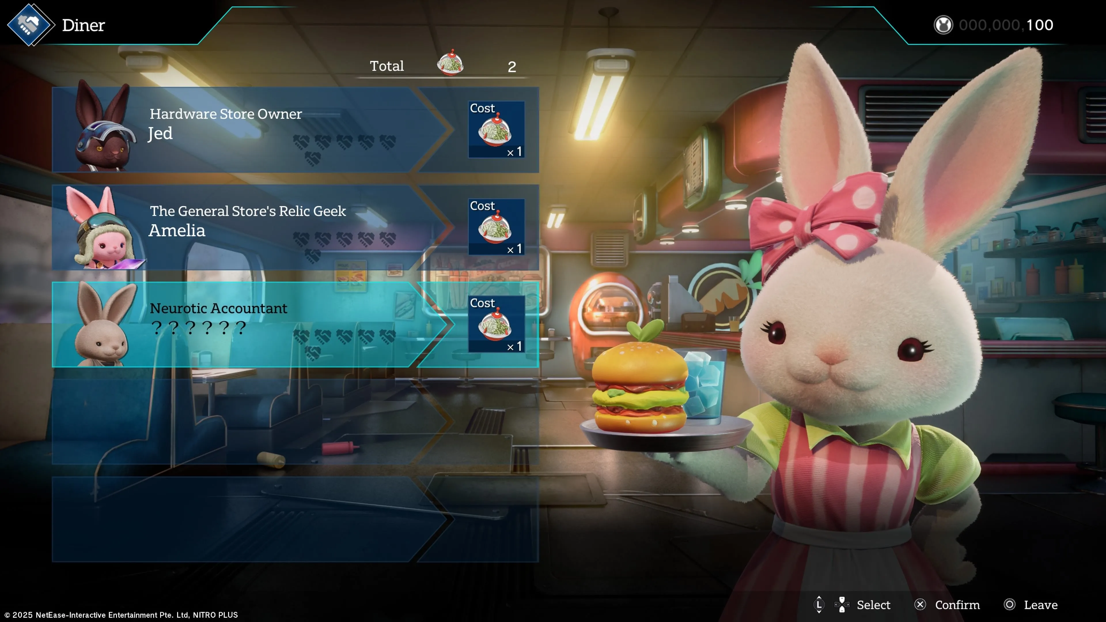Rusty Rabbit quán ăn tương tác NPC