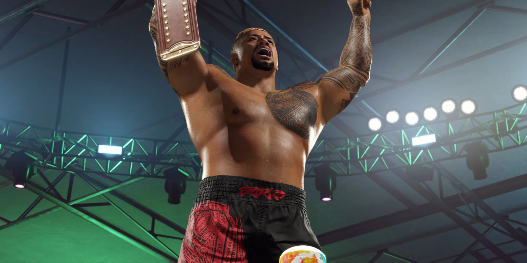 Solo Sikoa, thành viên The Bloodline, trong game WWE 2K25