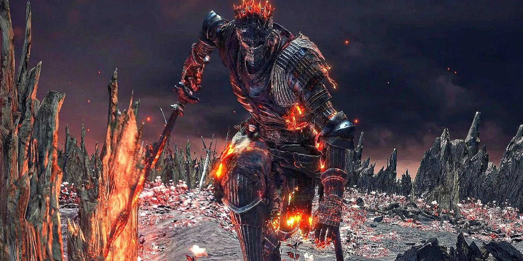 Soul of Cinder Dark Souls 3 lao về phía người chơi, hiện thân của các Chosen Undead