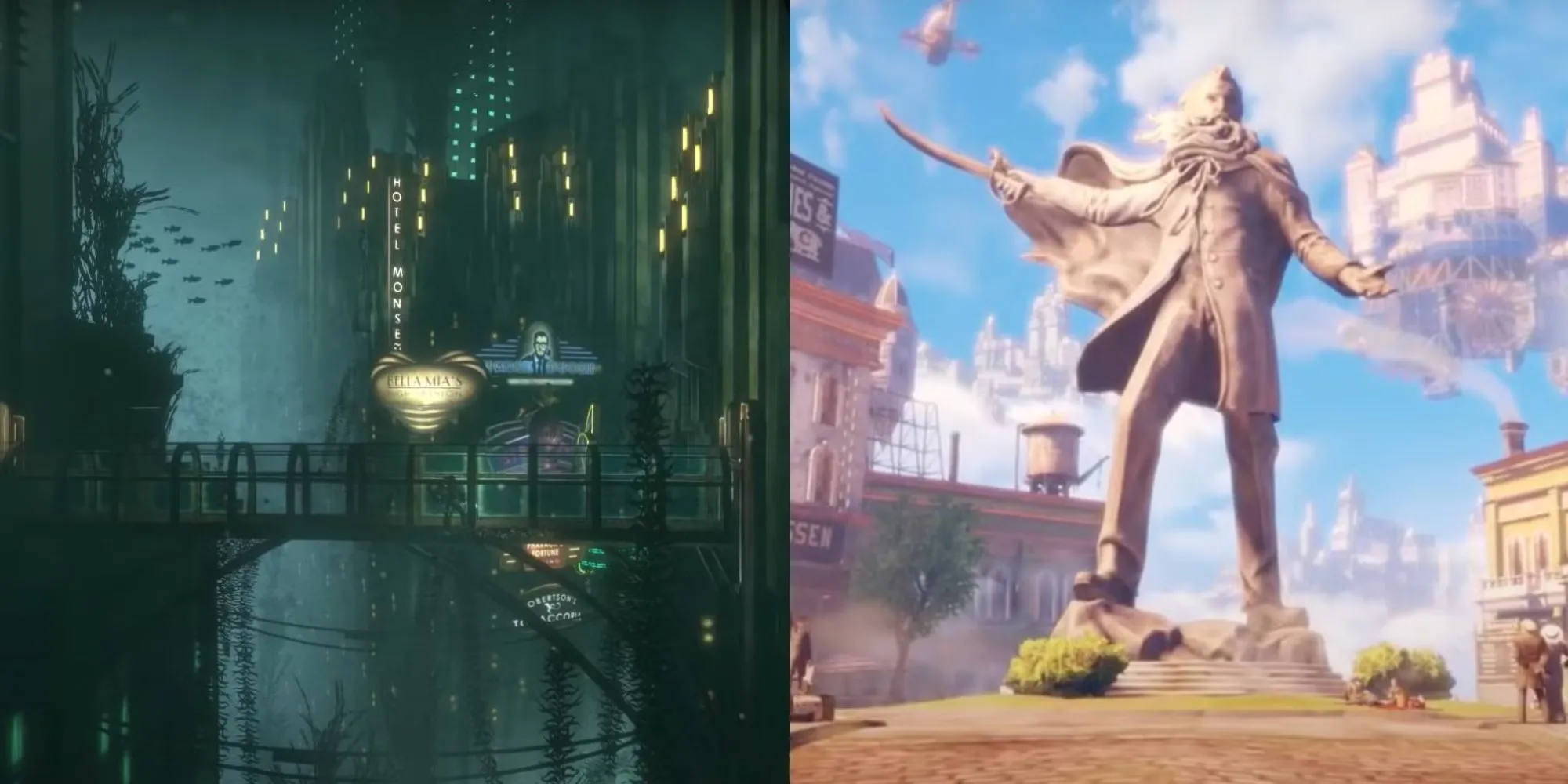 Thành phố Rapture và Columbia trong Bioshock
