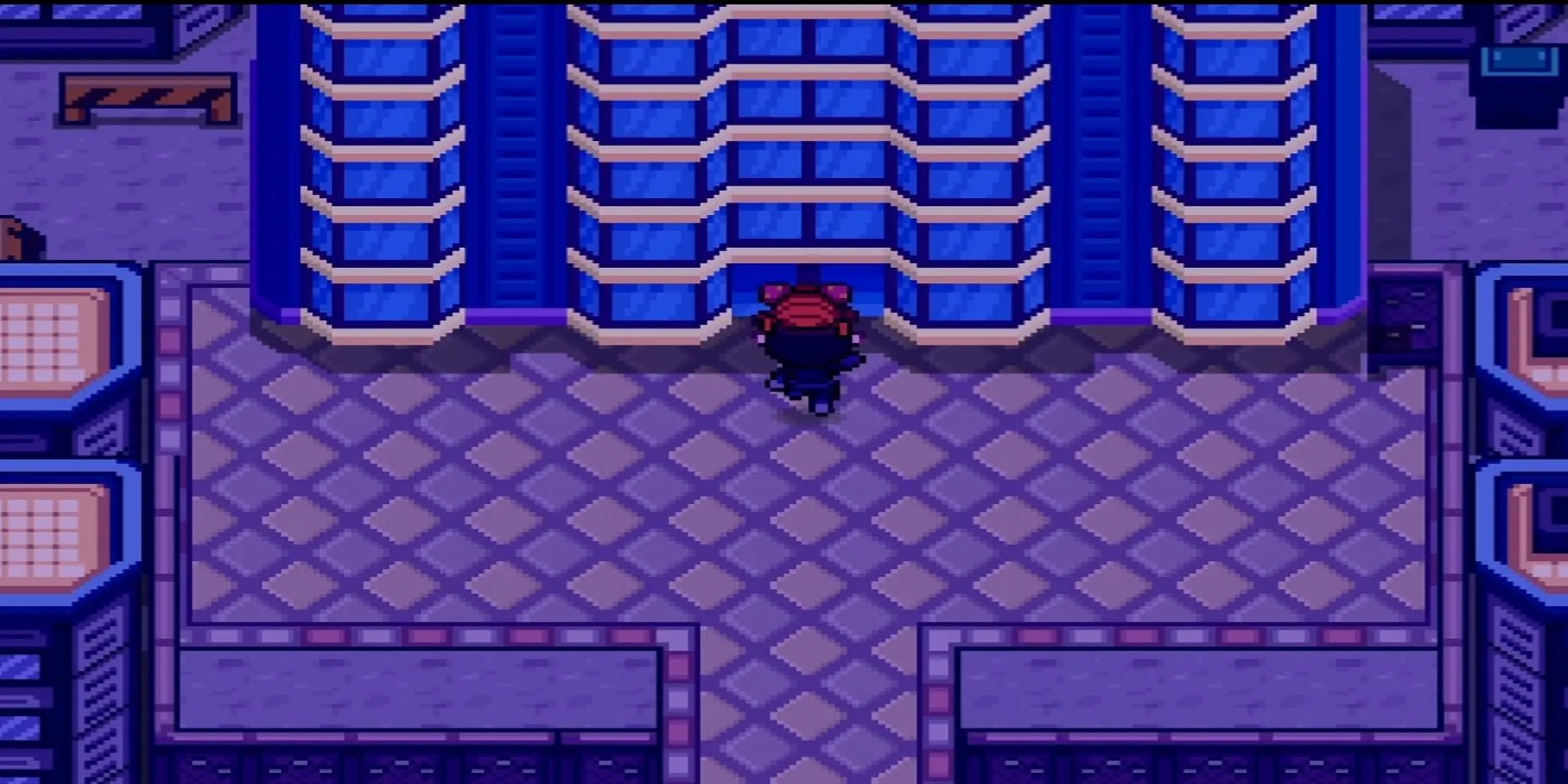 Thành phố Saffron bên ngoài Trụ sở chính Silph Co. trong Pokemon Infinite Fusion