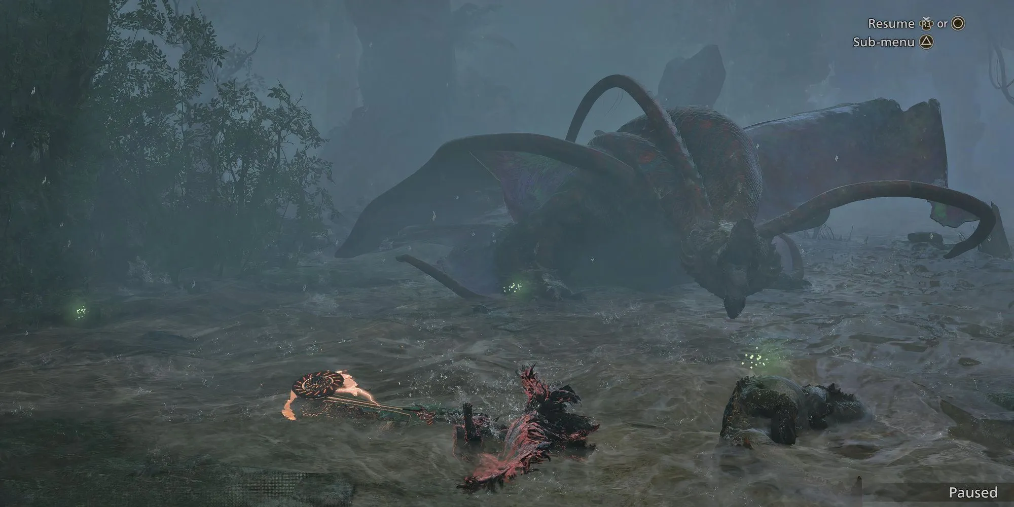 Thợ săn chiến đấu với Uth Duna sử dụng chiến thuật trong Monster Hunter Wilds