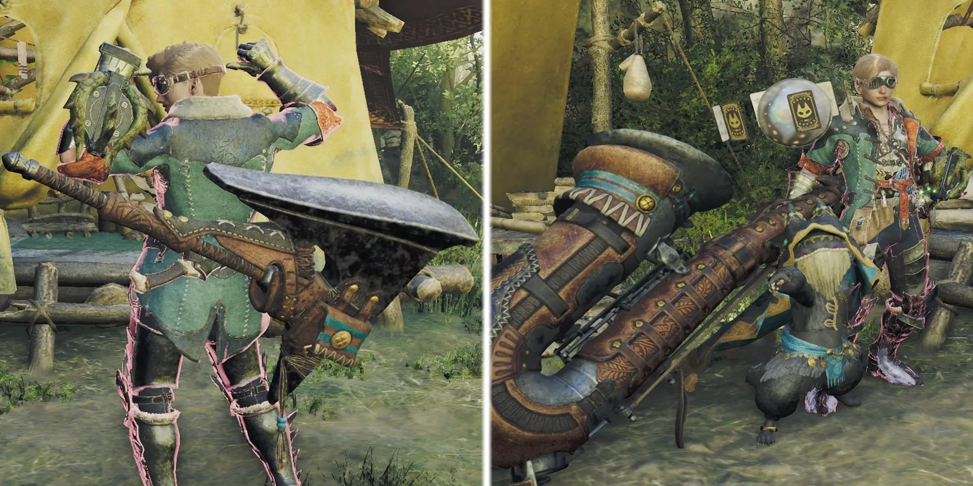 Thợ săn Monster Hunter Wilds sử dụng Búa và Sừng Săn chuyên gây choáng