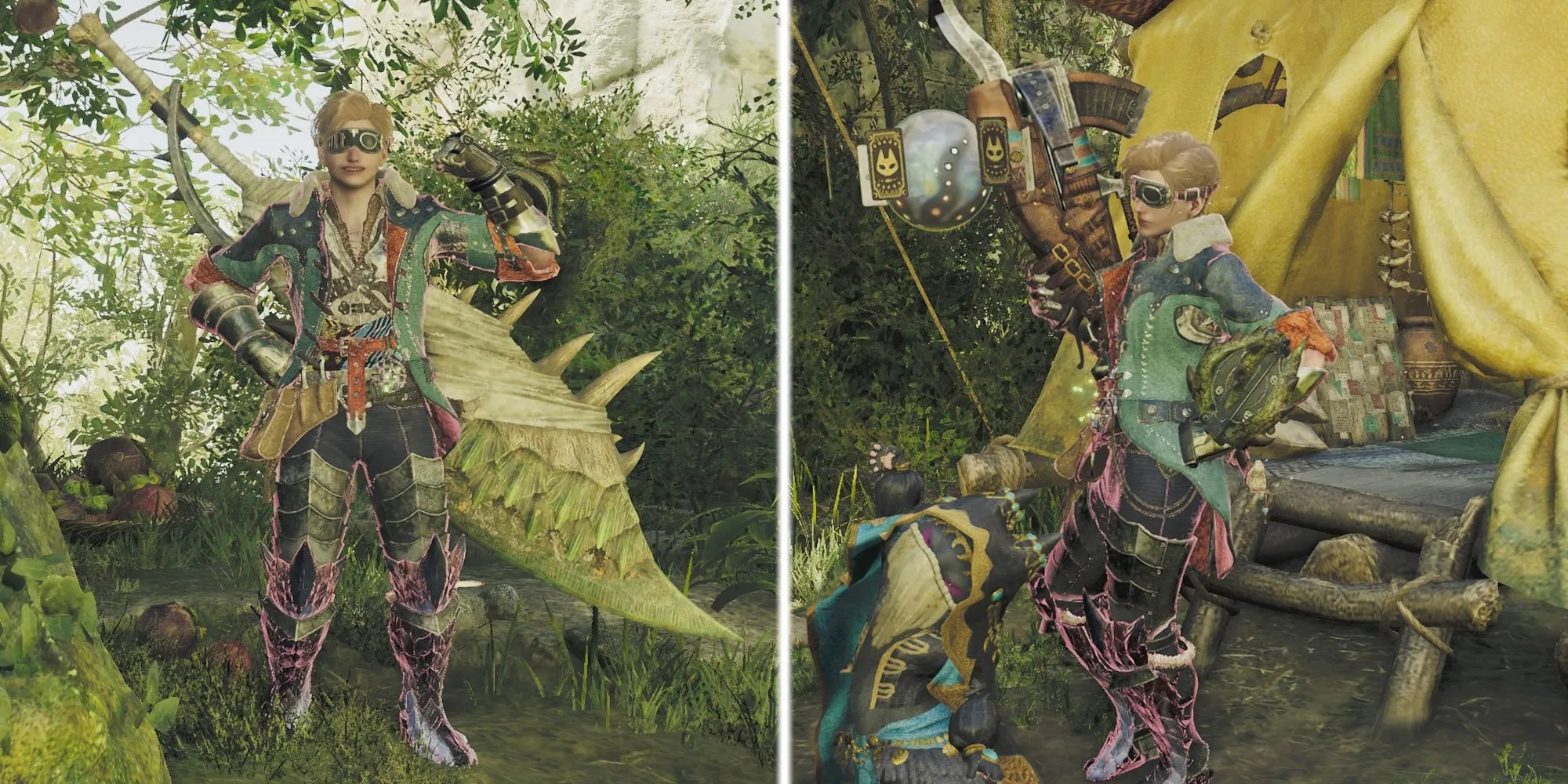 Thợ săn Monster Hunter Wilds trang bị Đại Kiếm và Nỏ Nhẹ cho mọi tình huống