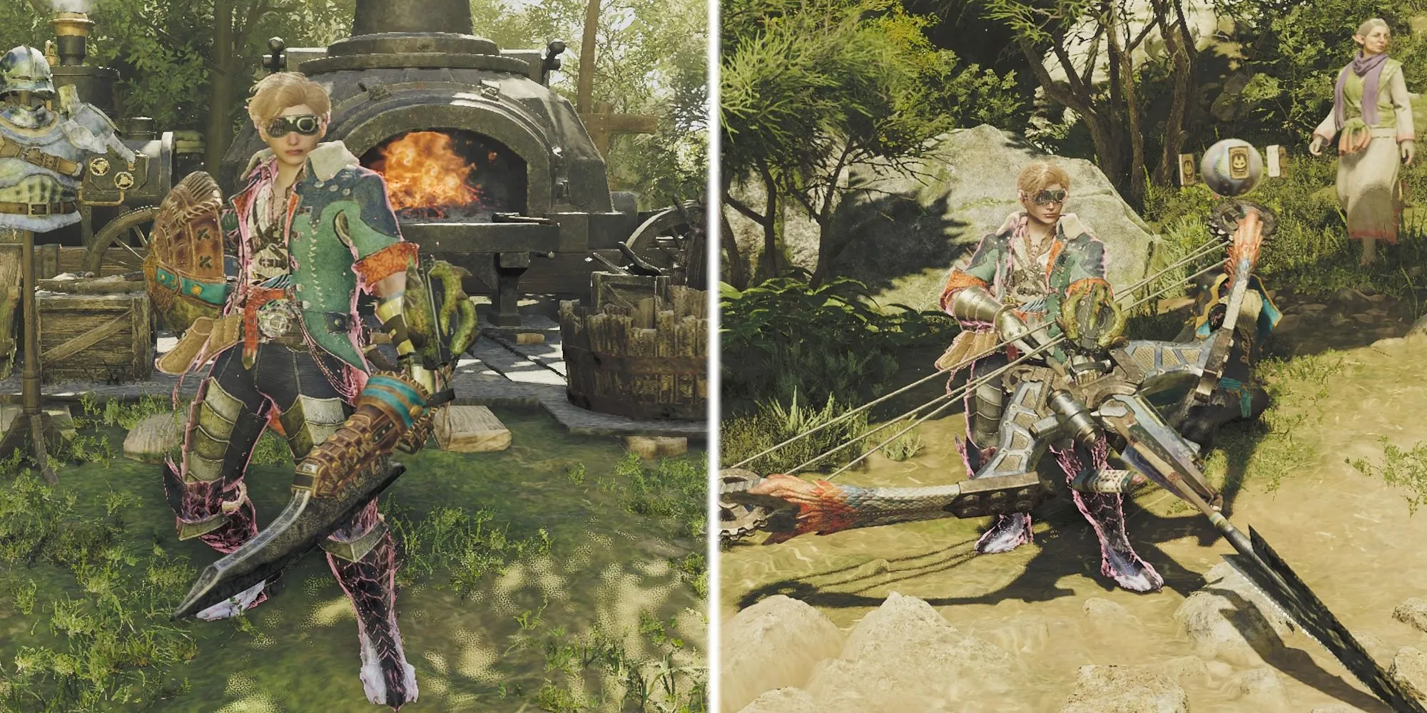 Thợ săn Monster Hunter Wilds với Kiếm Khiên và Cung, lựa chọn thân thiện cho người mới