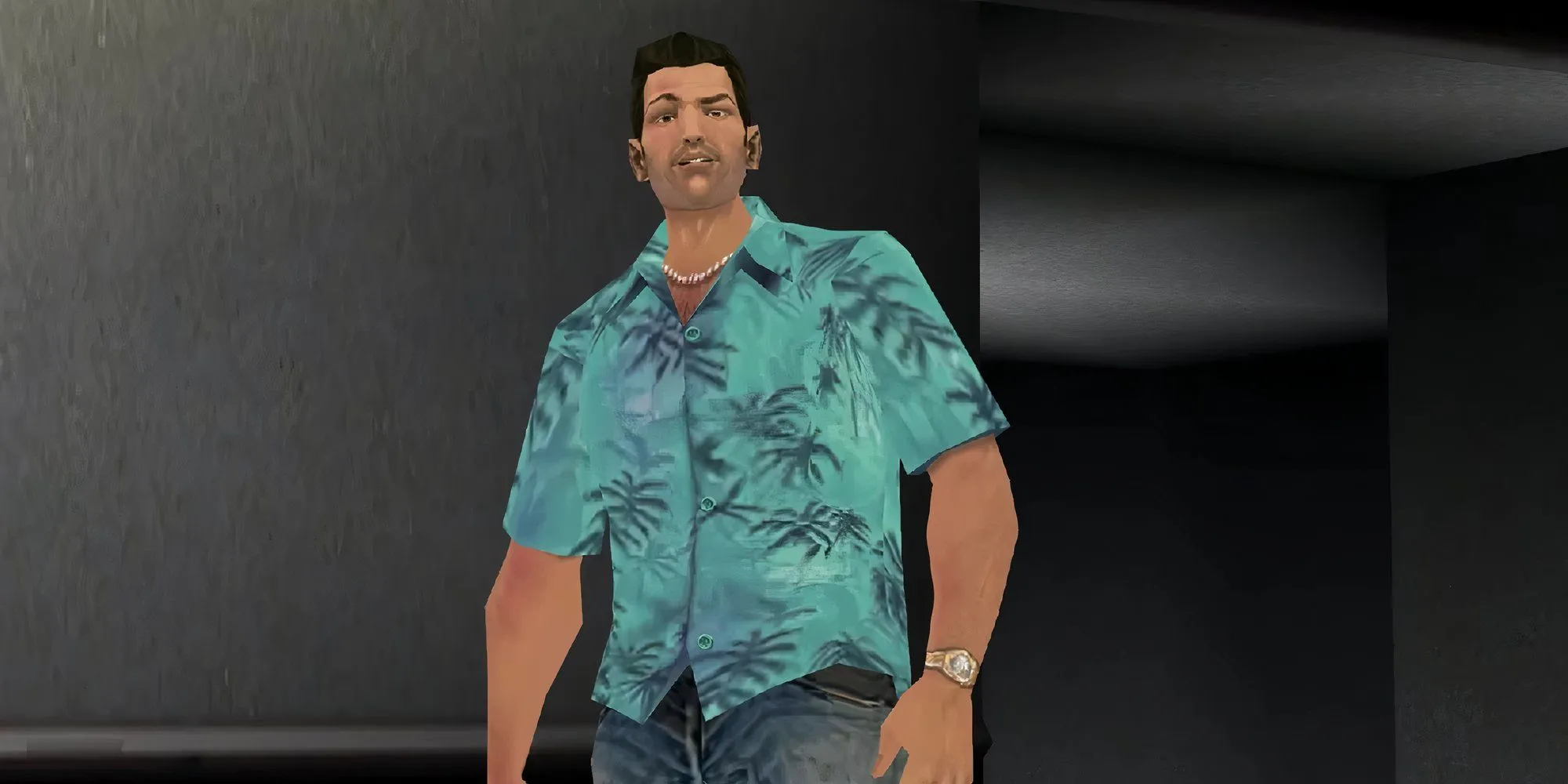 Tommy Vercetti trong một căn phòng nội thất sang trọng ở GTA Vice City
