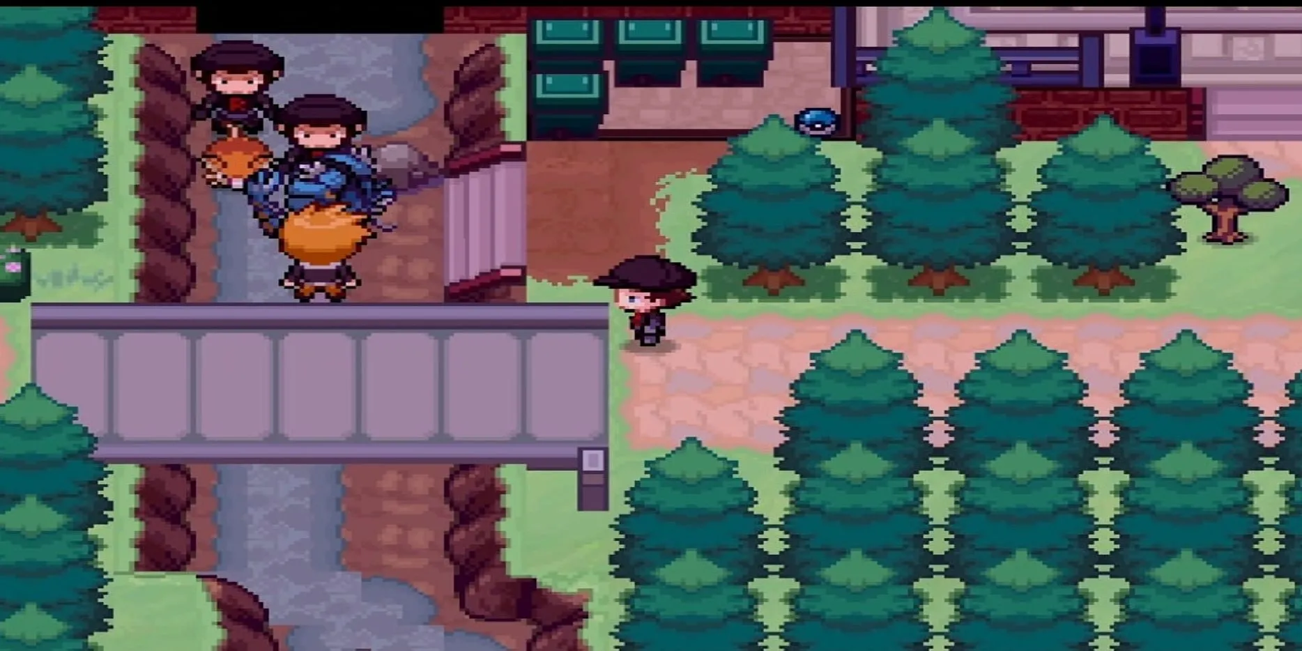 Trận chiến ở lối vào Cống ngầm Thành phố Celadon trong Pokemon Infinite Fusion