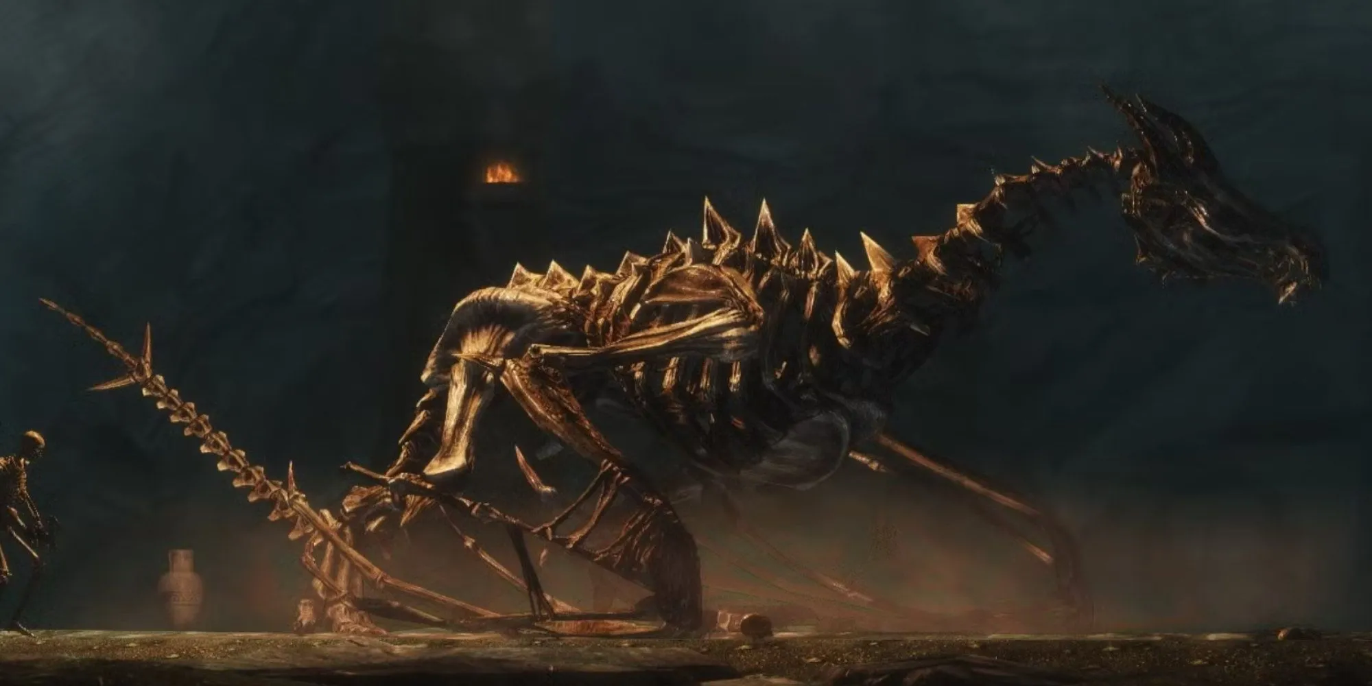 Trận chiến với rồng xương boss tại Labyrinthian trong nhiệm vụ Học Viện Winterhold Skyrim