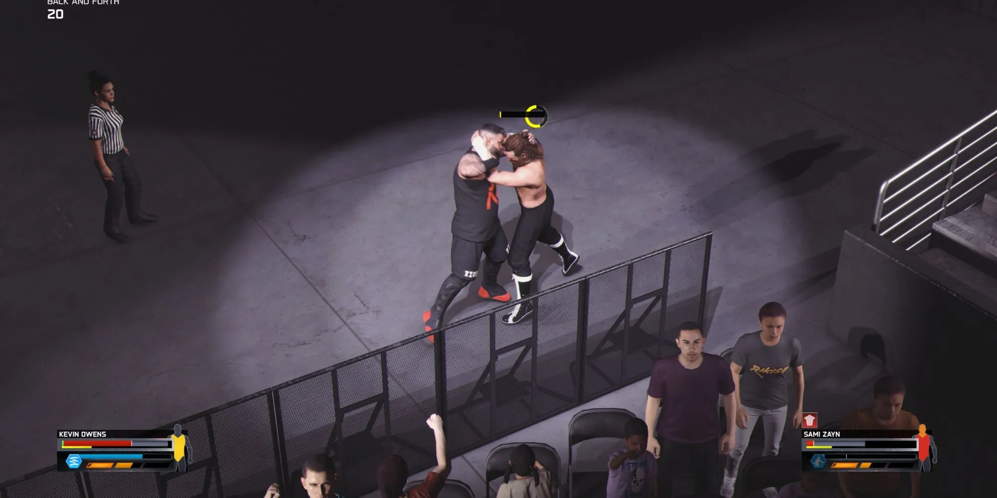 Trận đấu kịch tính giữa Kevin Owens và Sami Zayn trong WWE 2K25