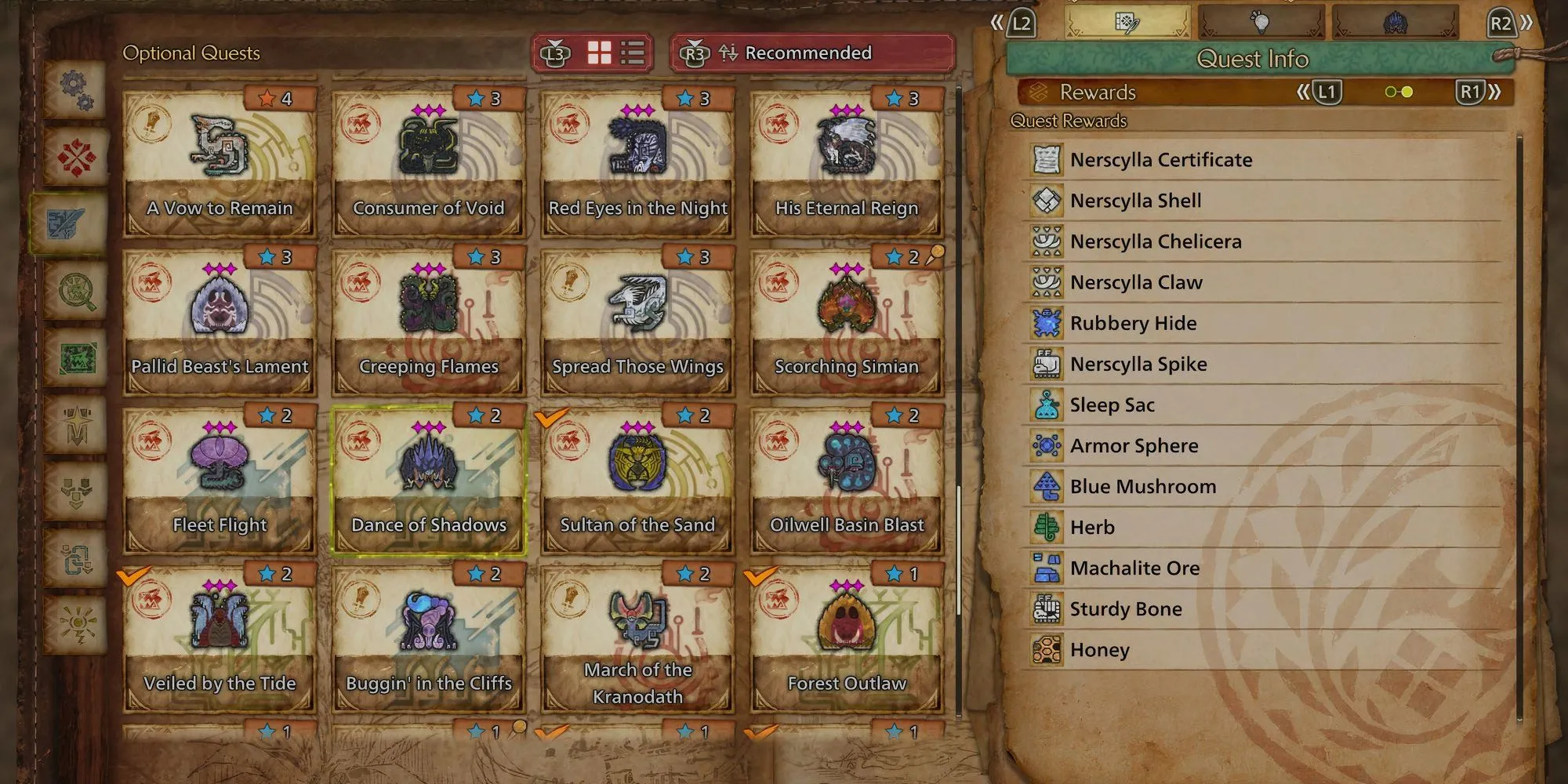 Vật phẩm phần thưởng giá trị khi hạ gục Nerscylla trong Monster Hunter Wilds