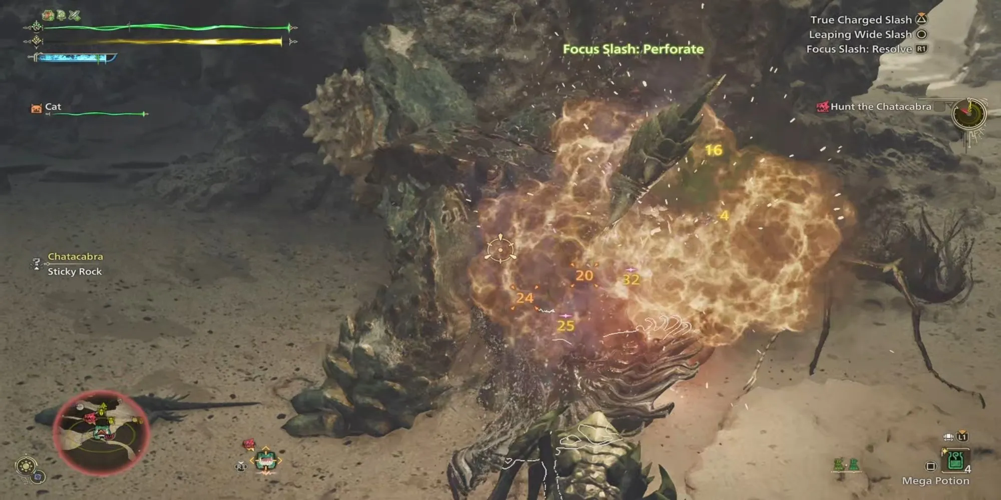 Vụ nổ lớn trong trận chiến Monster Hunter Wilds, nơi Bùa Thách Đấu phát huy tác dụng