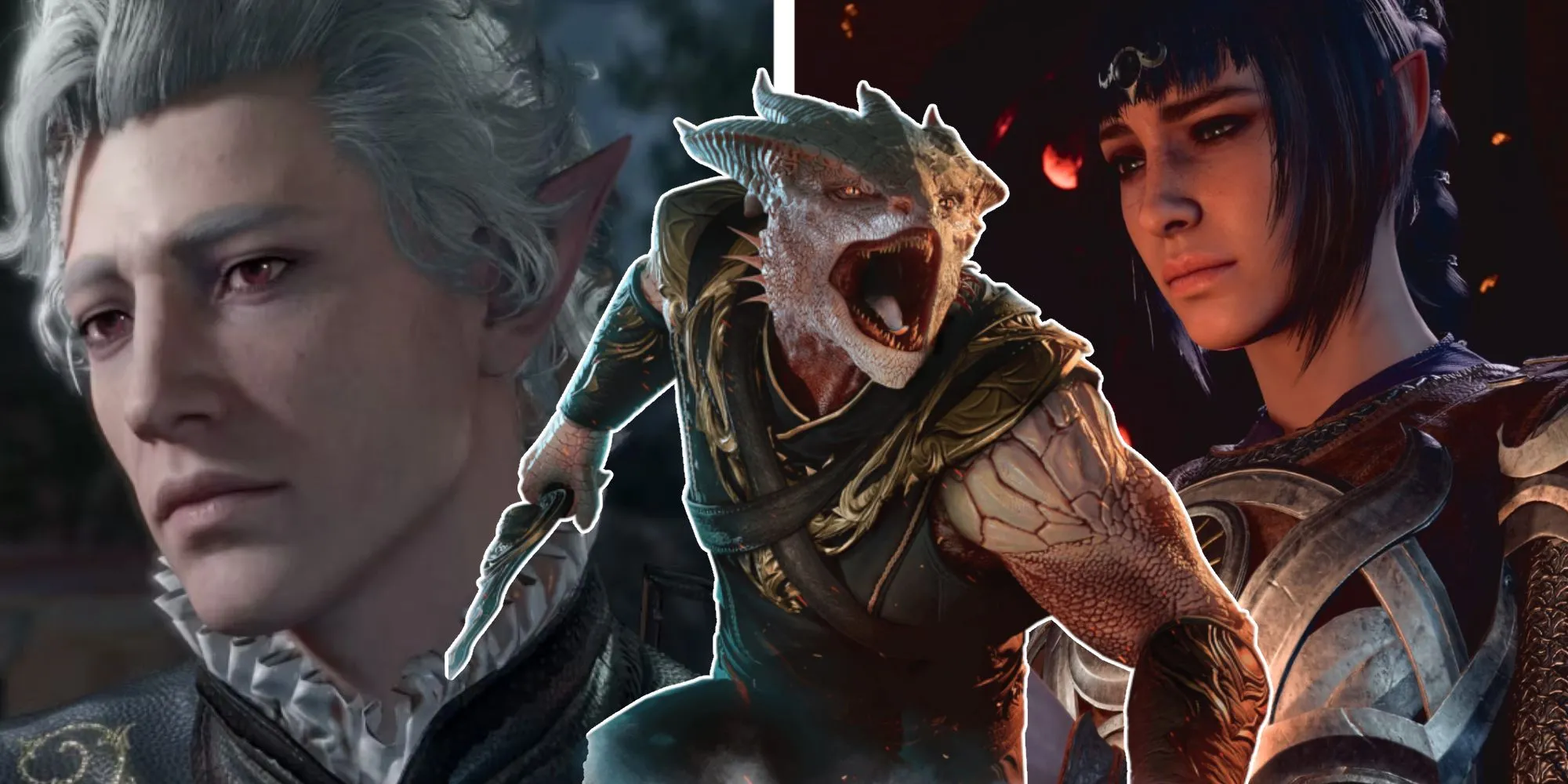 Ảnh tổng hợp cảnh cắt (cutscene) các nhân vật Astarion, The Dark Urge, Shadowheart trong Baldur's Gate 3