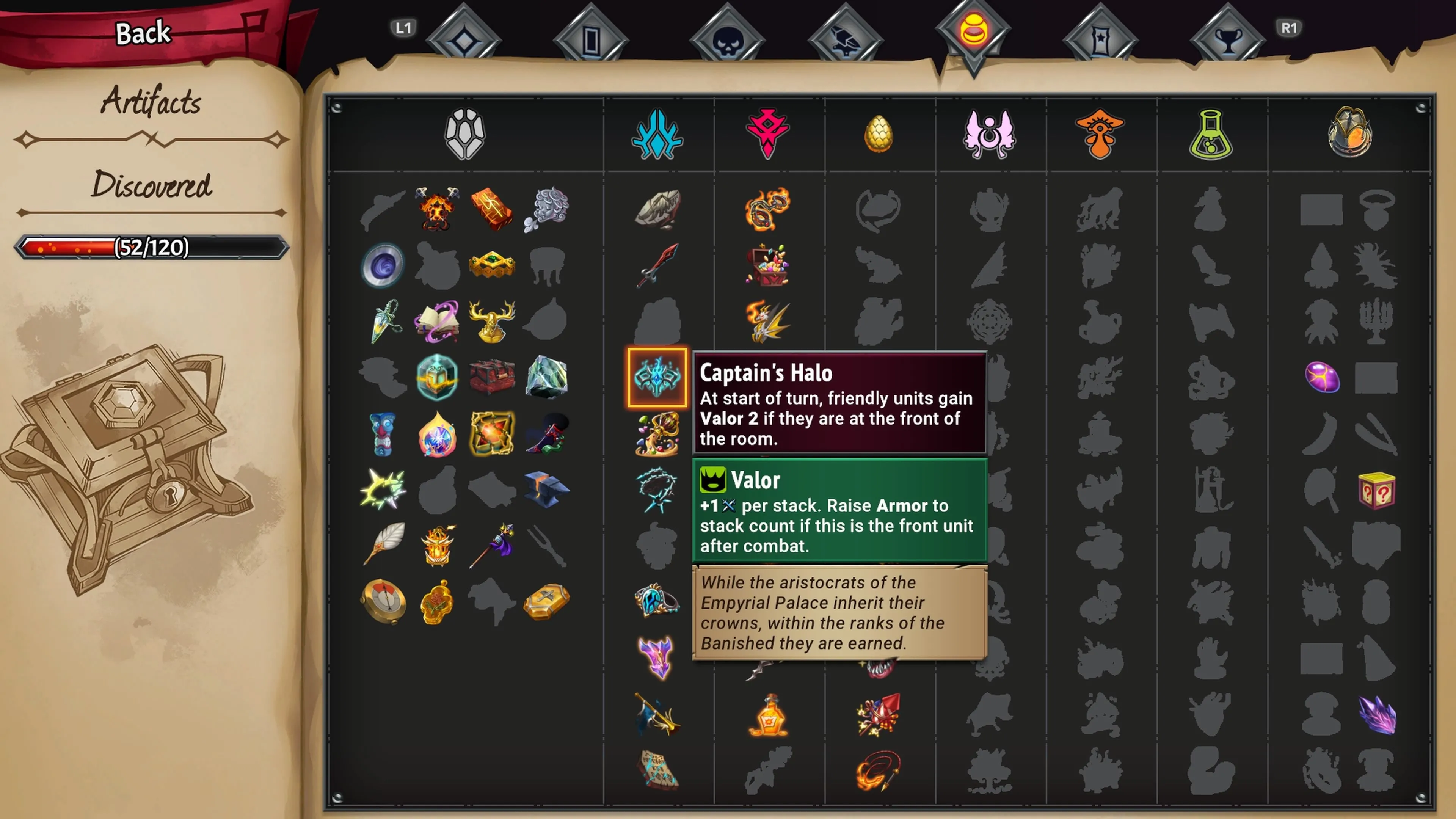 Artifact Hào Quang Thuyền Trưởng tăng hiệu ứng Valor cho đơn vị tuyến đầu trong Monster Train 2