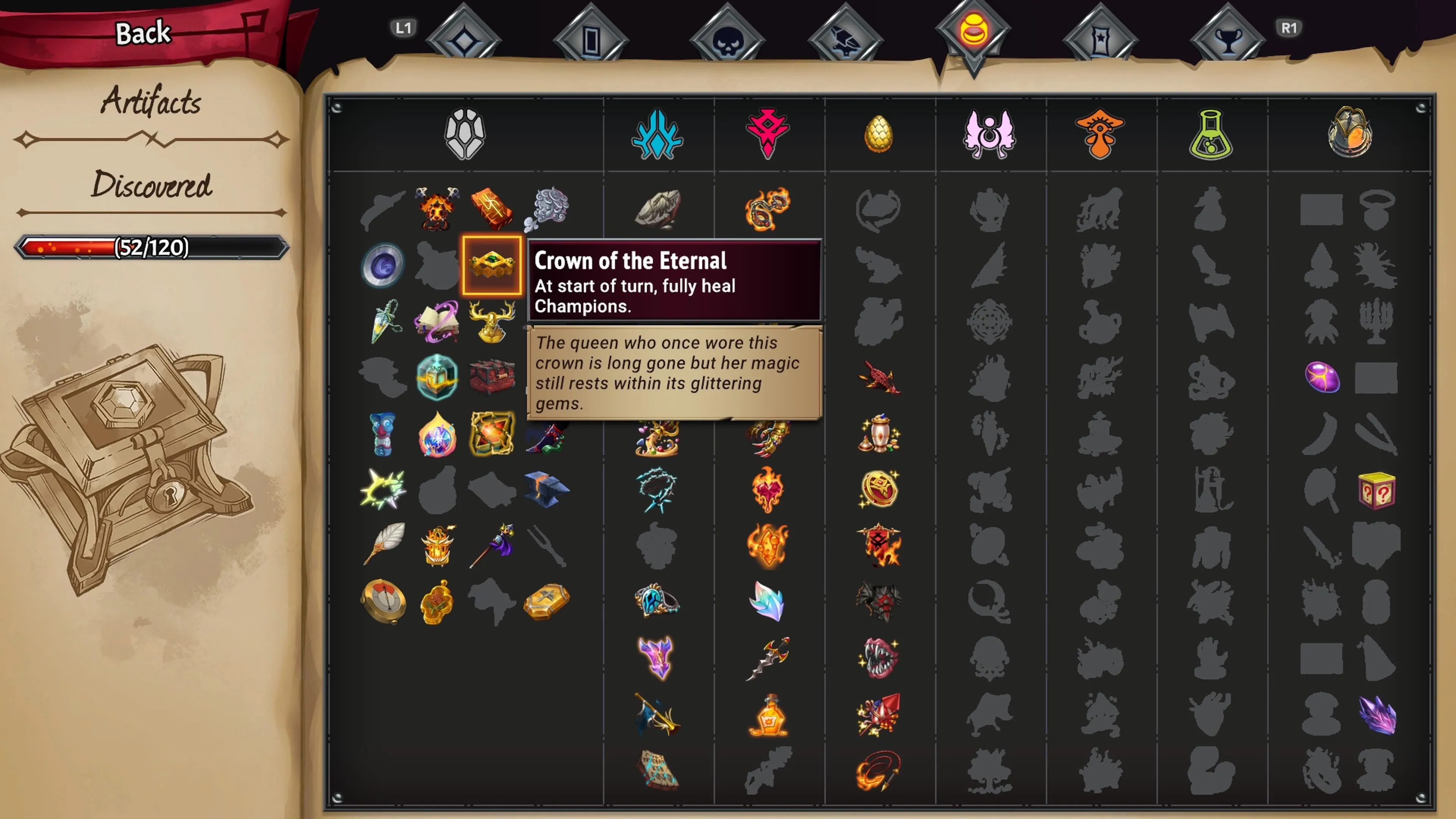 Artifact Vương Miện Vĩnh Cửu giúp Champion hồi máu trong Monster Train 2