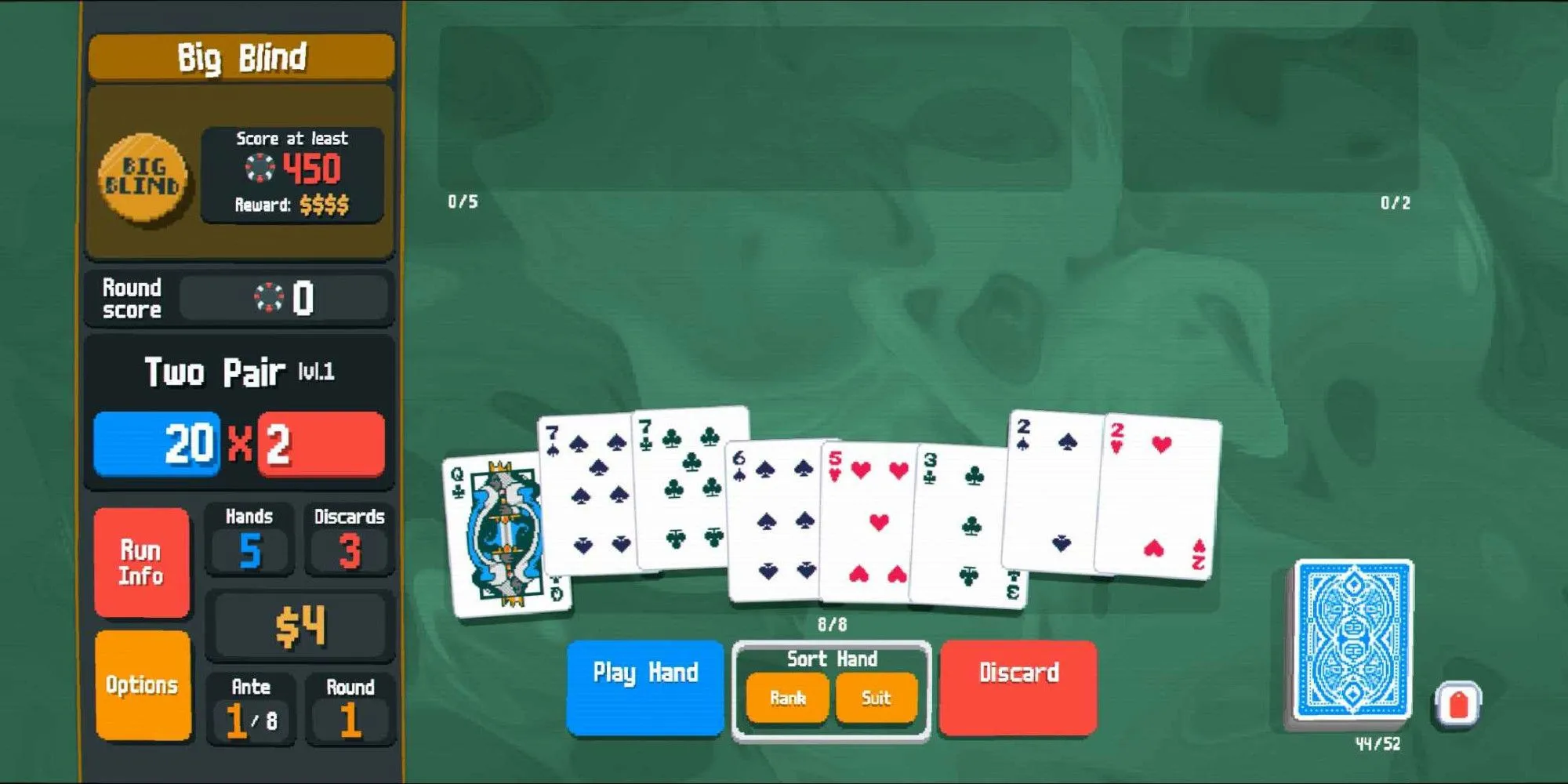 Bài poker Two Pair trong game Balatro