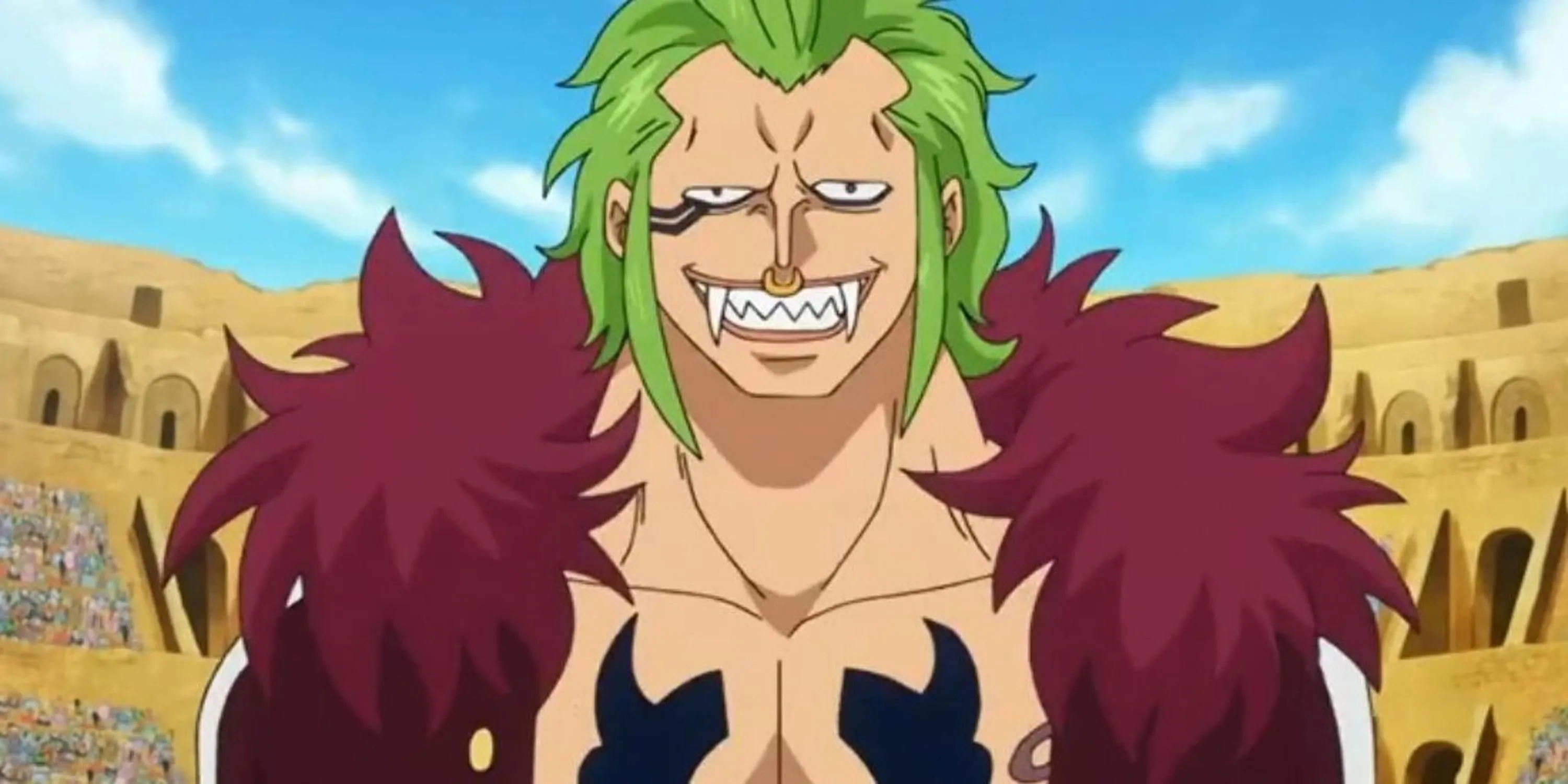 Bartolomeo, fanboy cuồng nhiệt của Băng Mũ Rơm, sử dụng sức mạnh Bari Bari no Mi