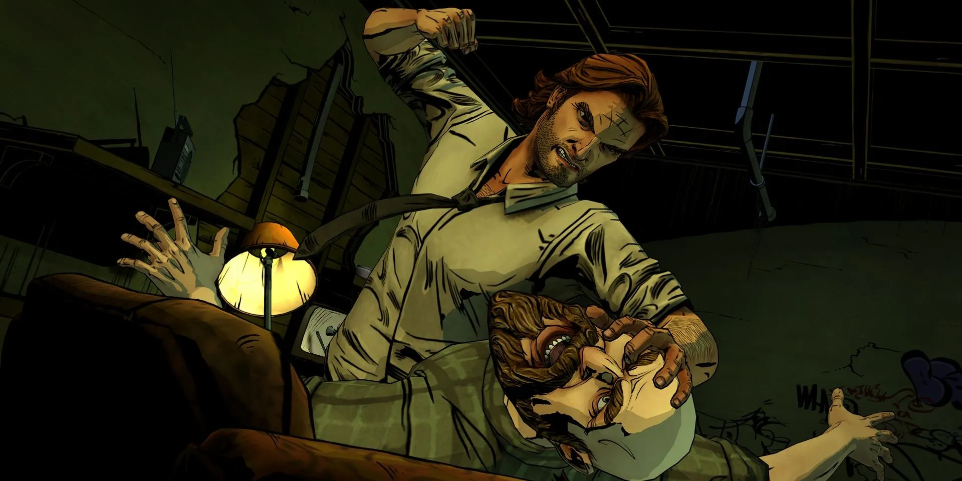 Bigby chiến đấu với Woodsman trong The Wolf Among Us