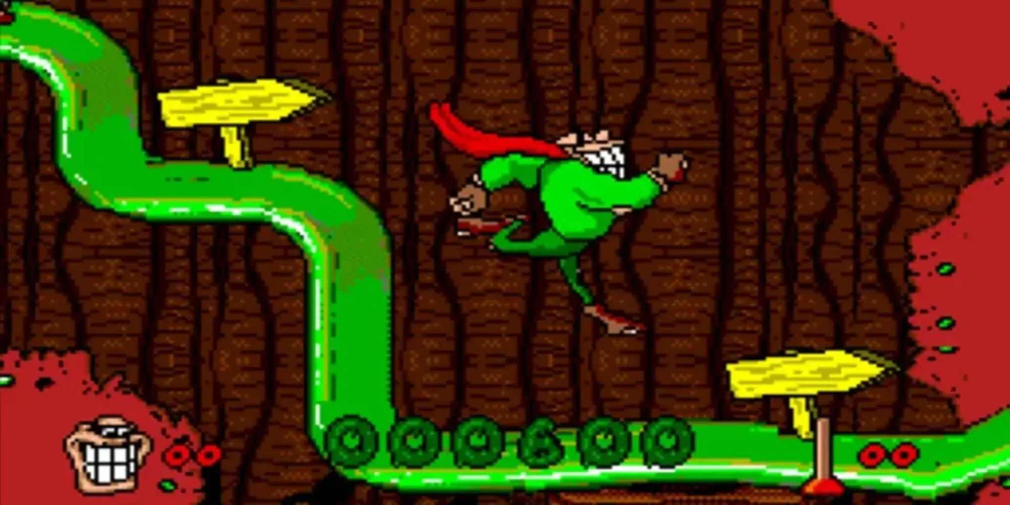Boogerman: A Pick and Flick Adventure gameplay SNES