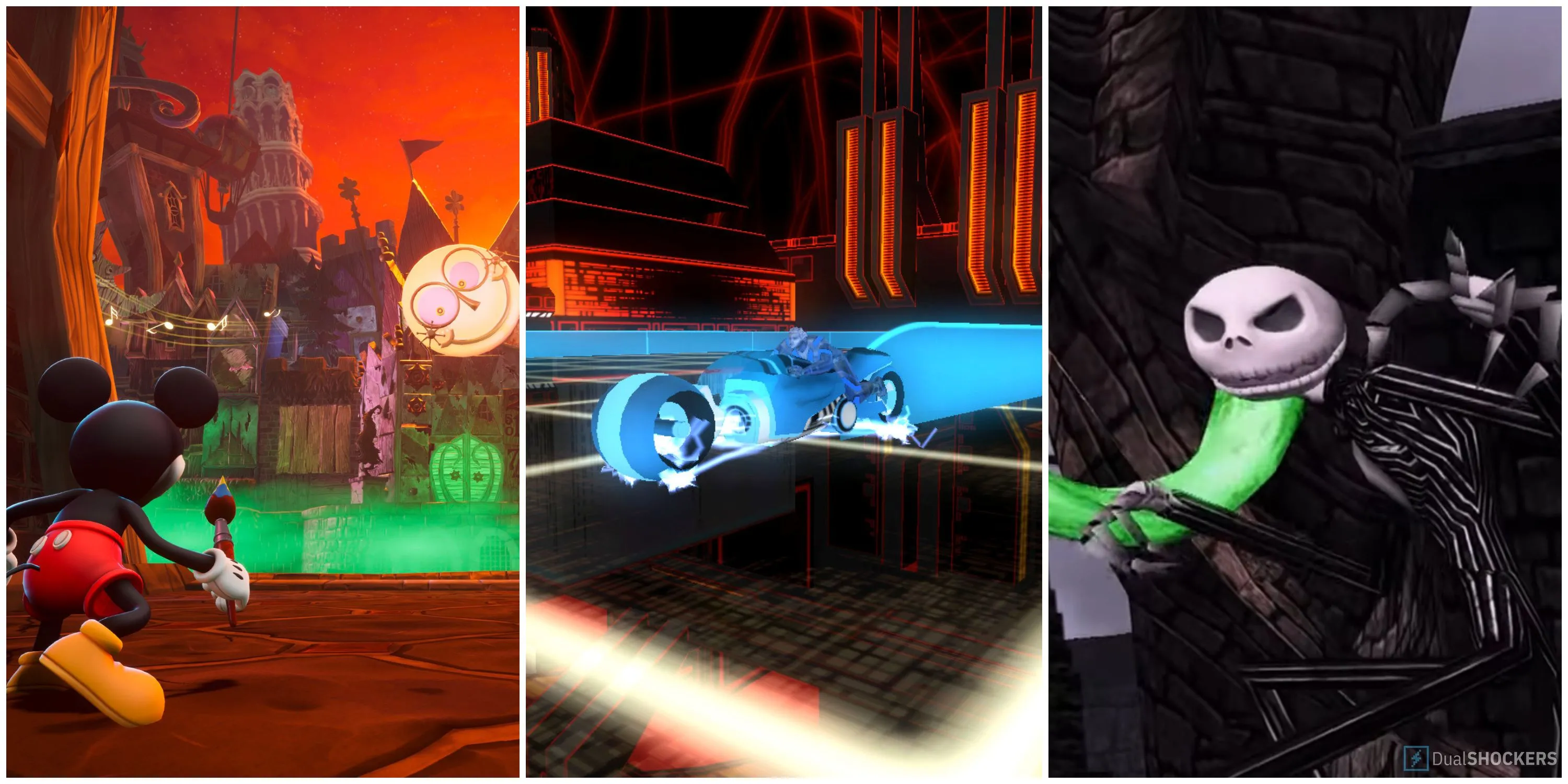 Các nhân vật Disney trong game như Epic Mickey, Tron 2.0, Nightmare Before Christmas